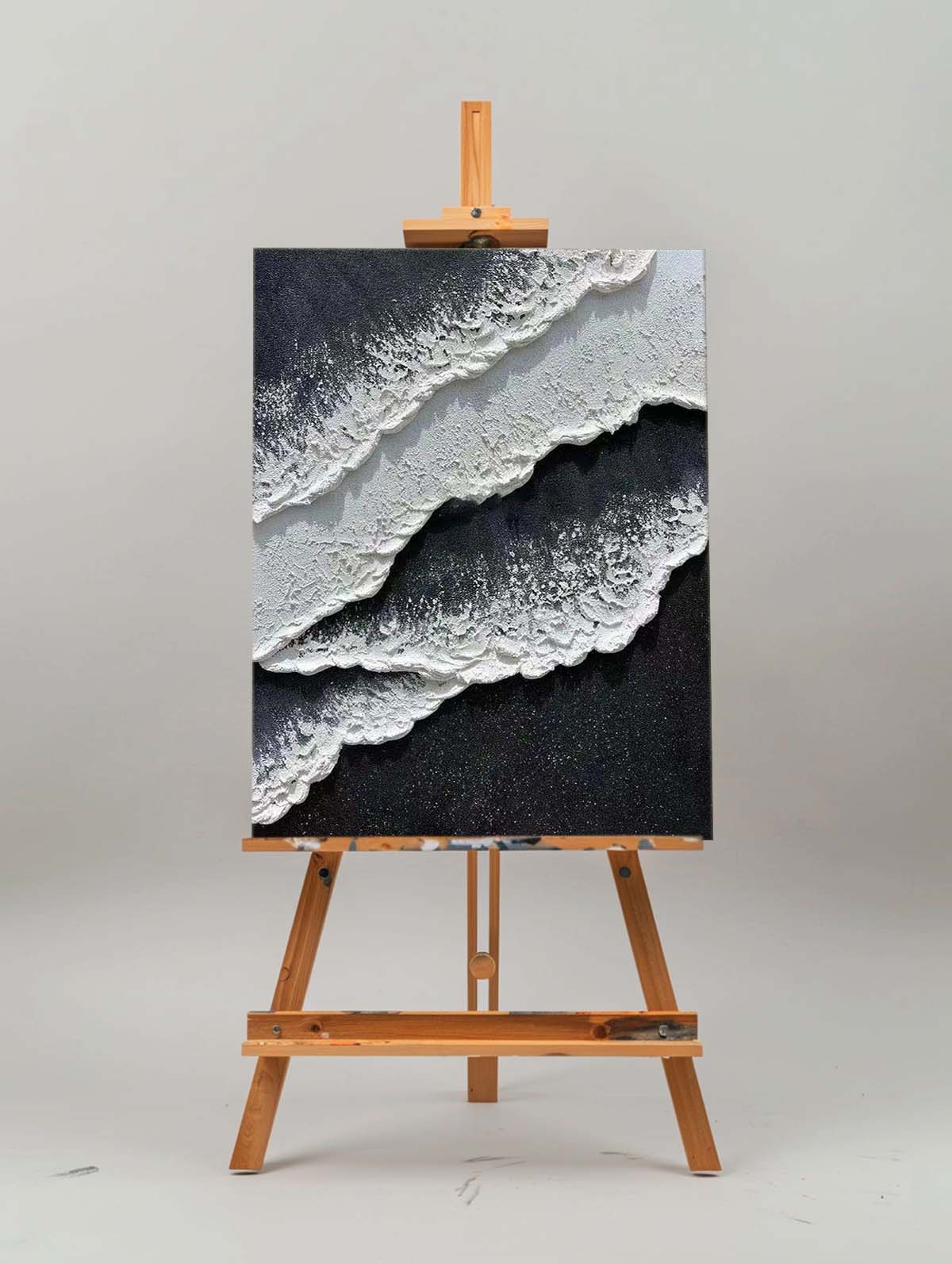 Peinture de paysage marin en noir et blanc #ABSV27