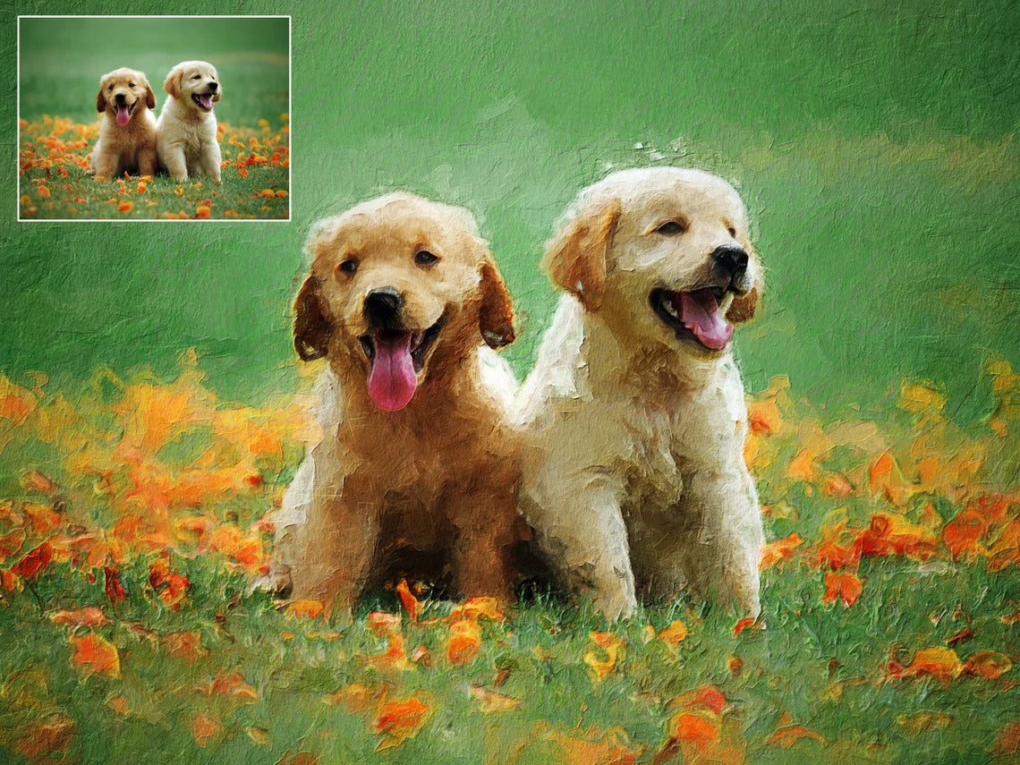 Custom Oil Painting Portraits from Your Photos - Family & Pets#4