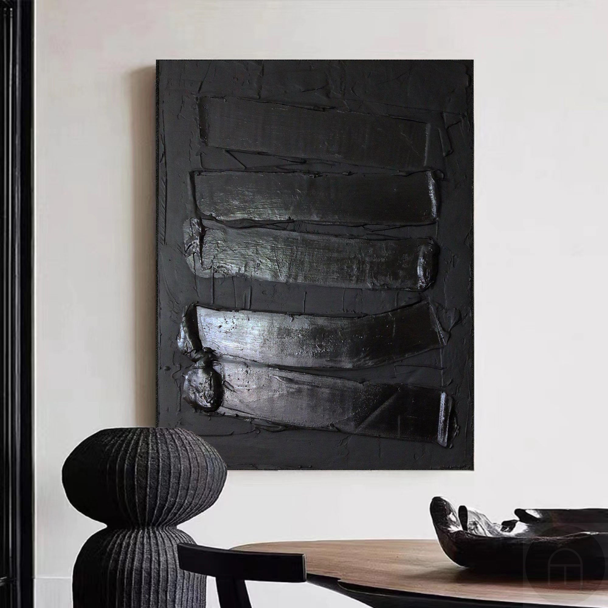 Peinture minimaliste noire #ABAV331