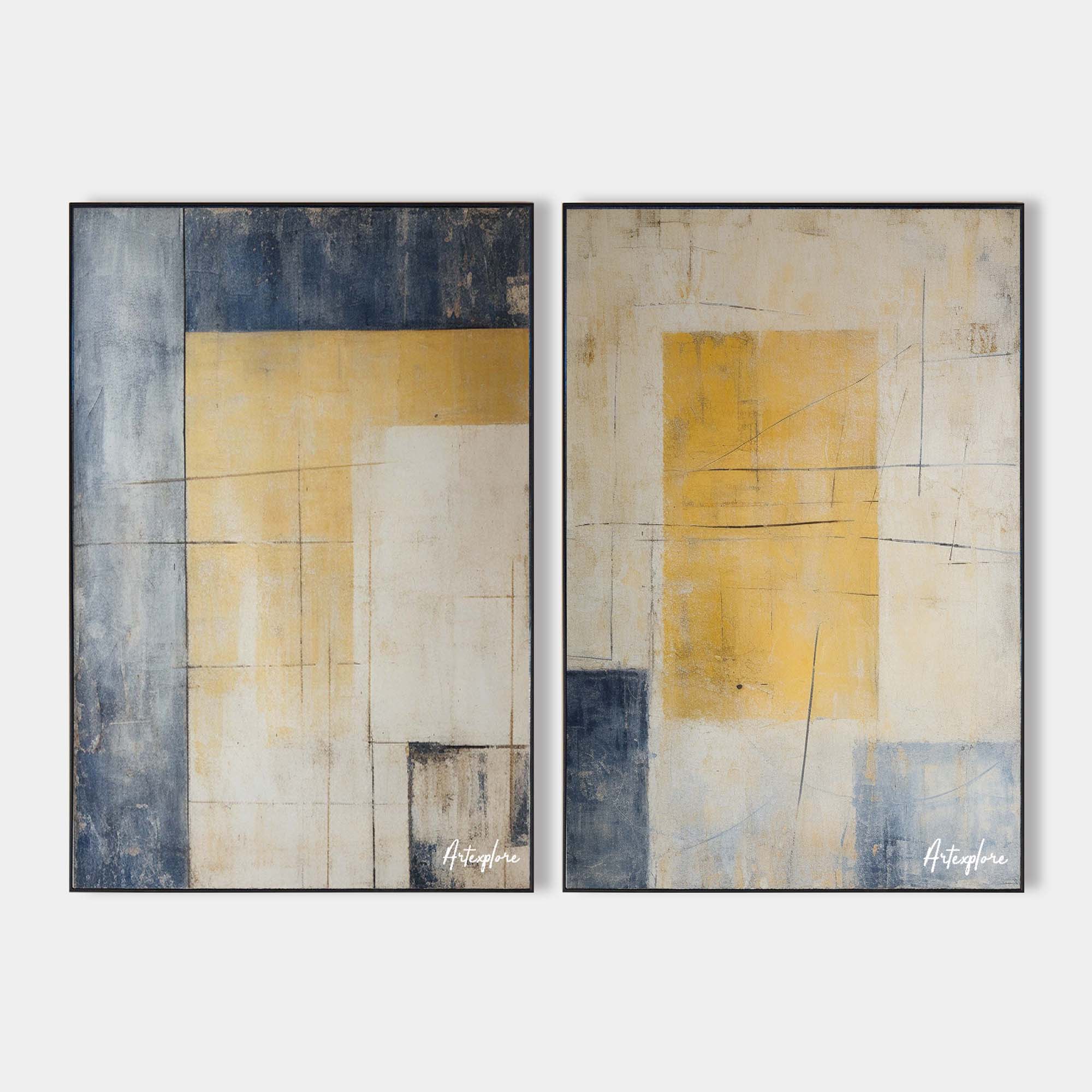 Set of 2 Abstract Art #ABAO62