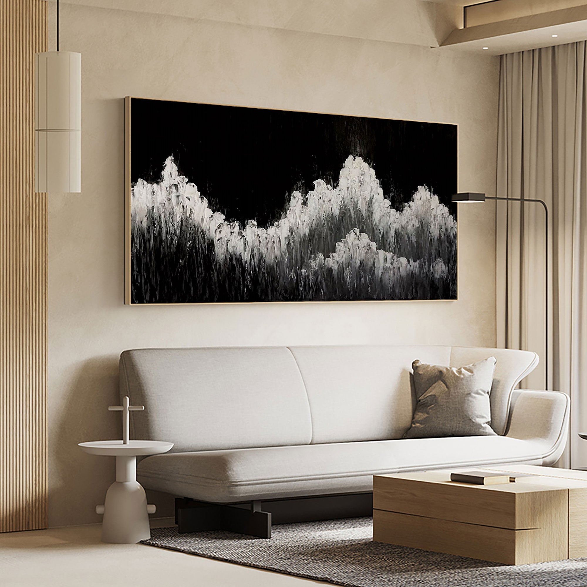 Black And White Abstract Painting #ABAP22