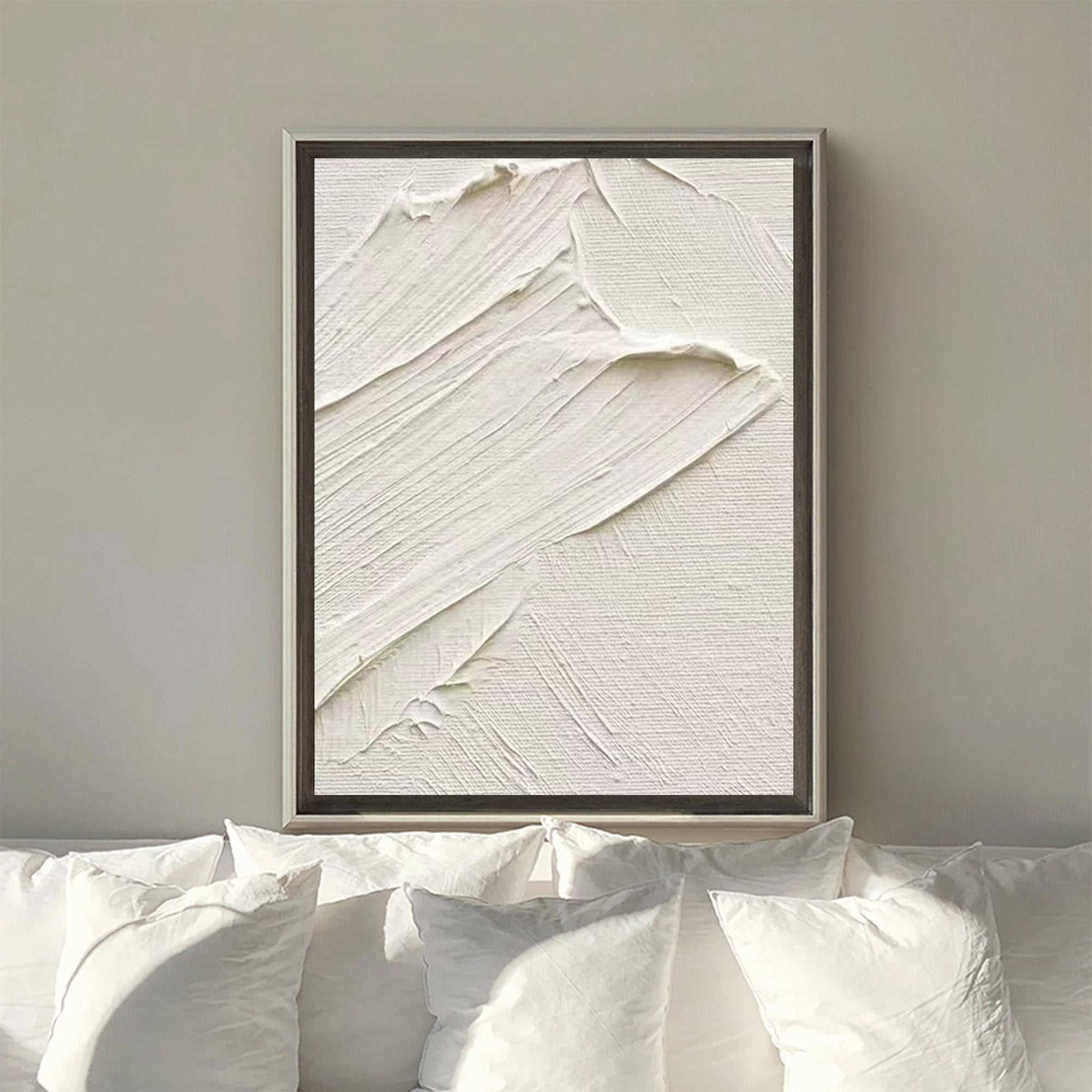 3D White Abstract Painting #ABAV287