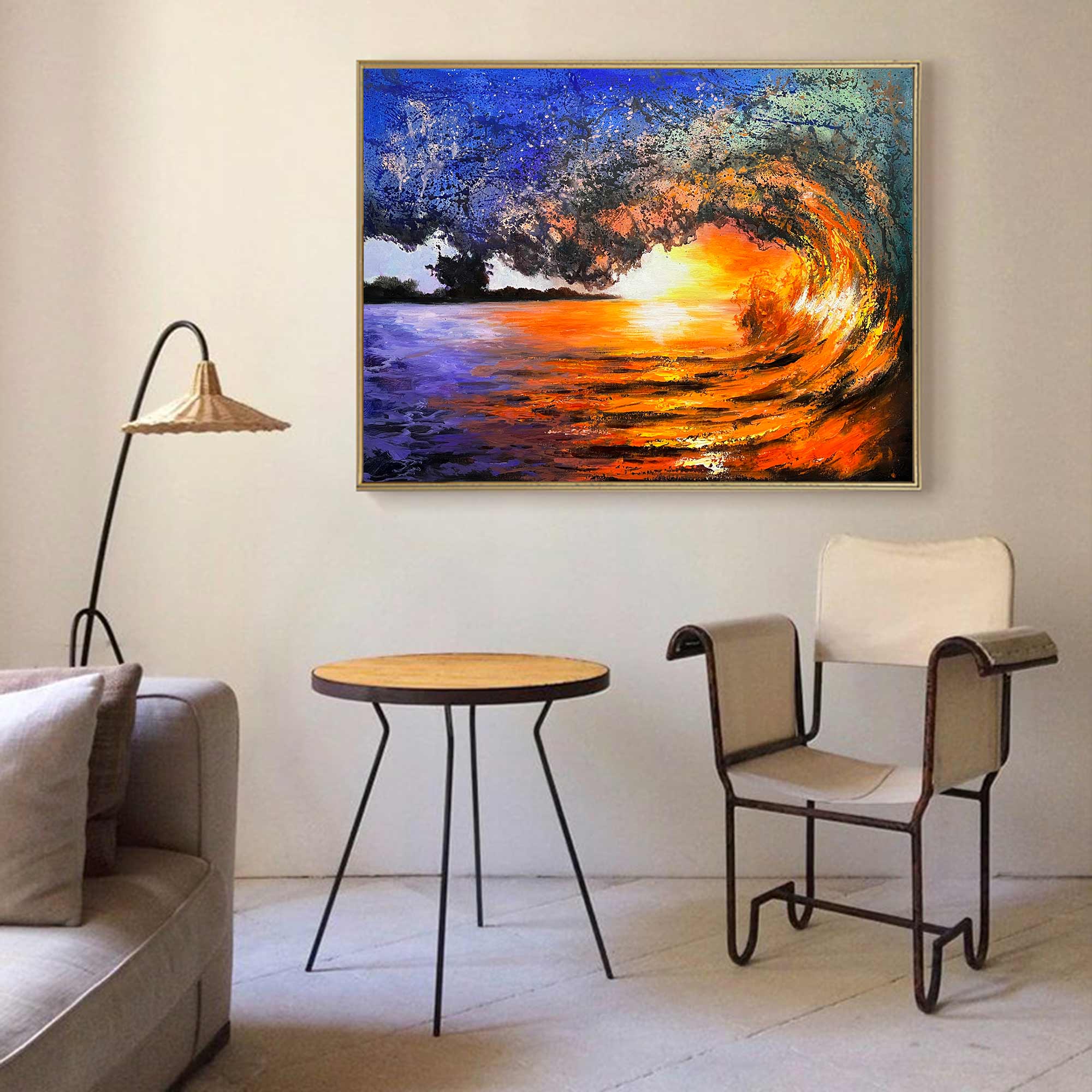 Sunset And Wave Landscapes Painting #ABSH44