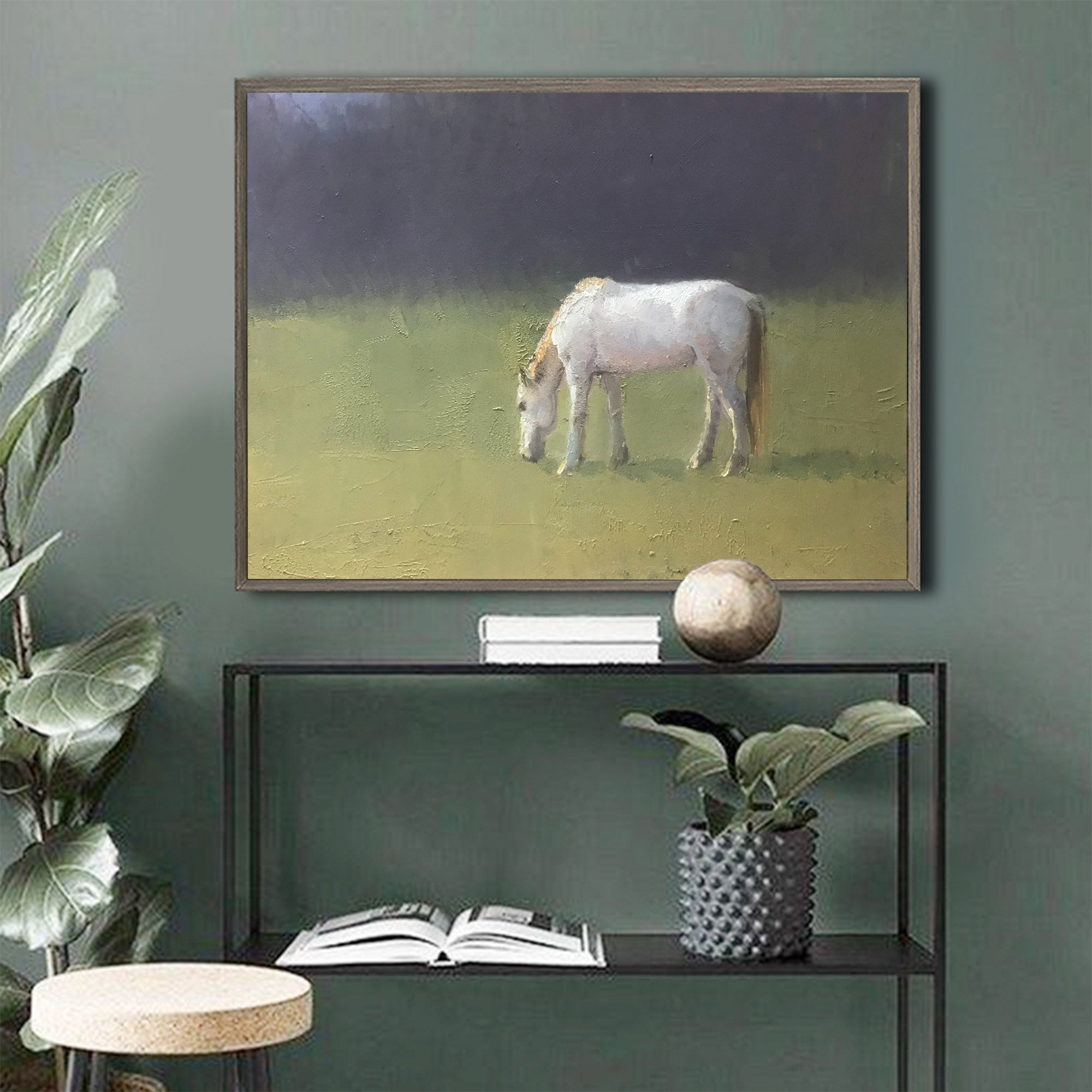 Modern White Horse Painting #ANH46