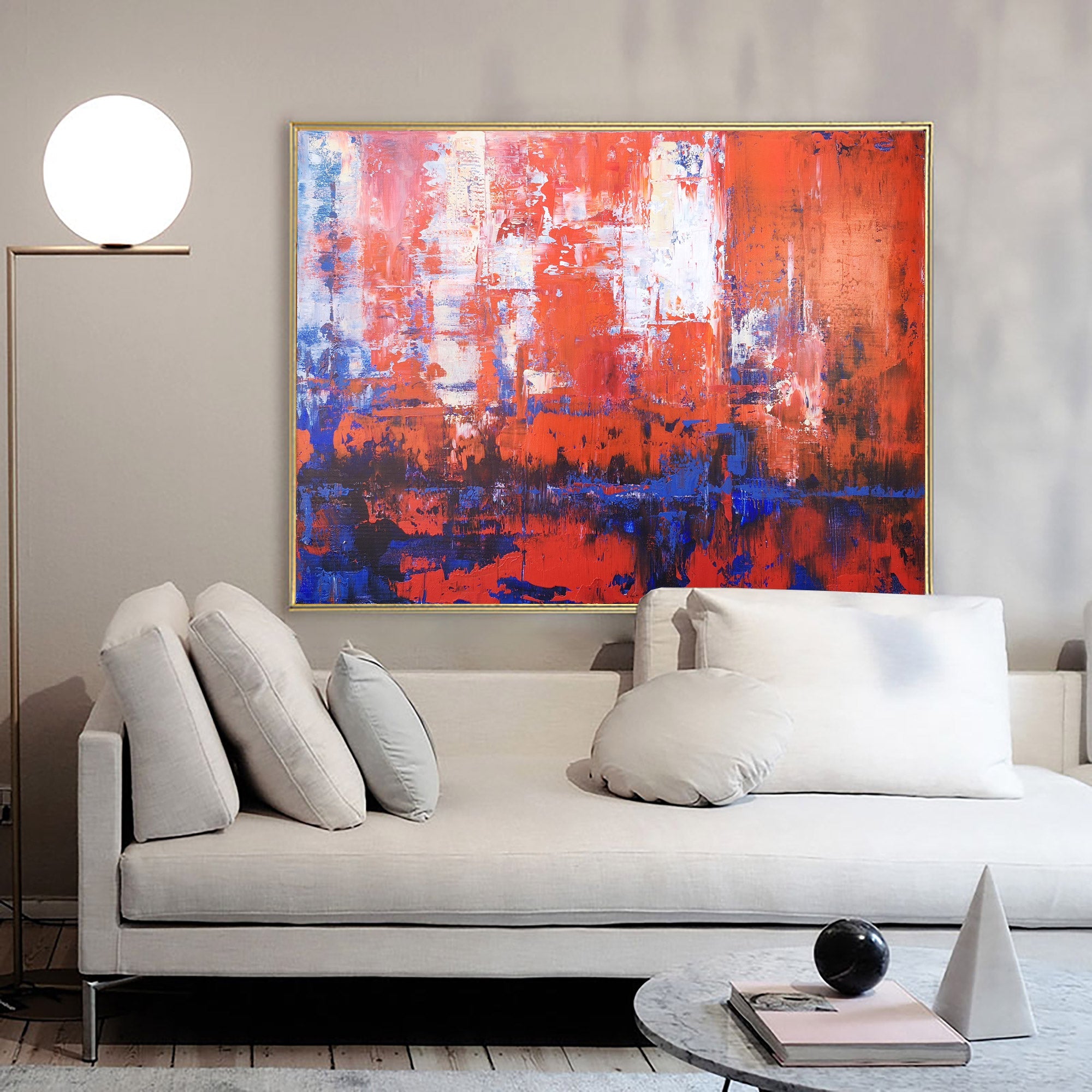 Red Blue Abstract Painting #IS62