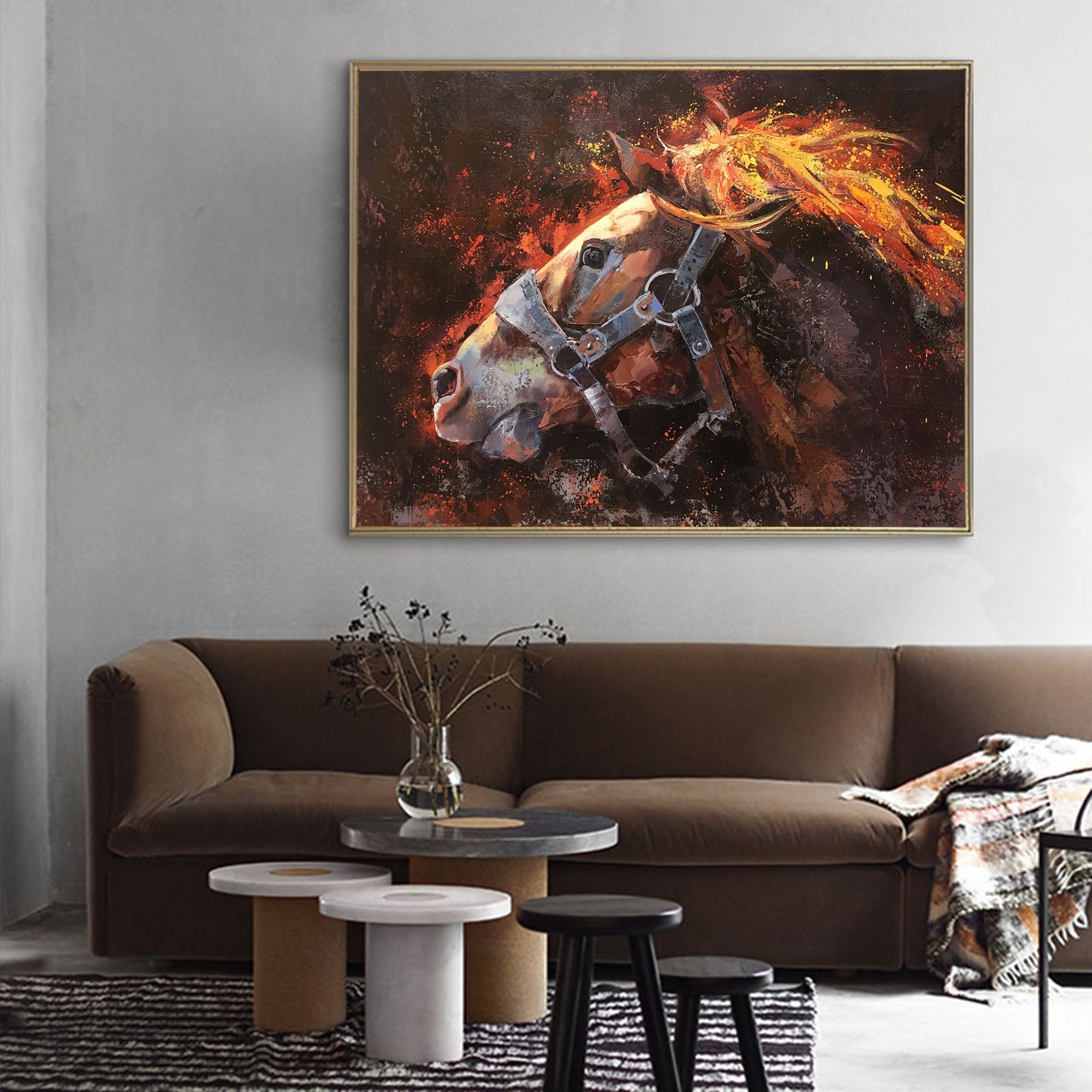 Modern Wild Horse Painting #ANH45