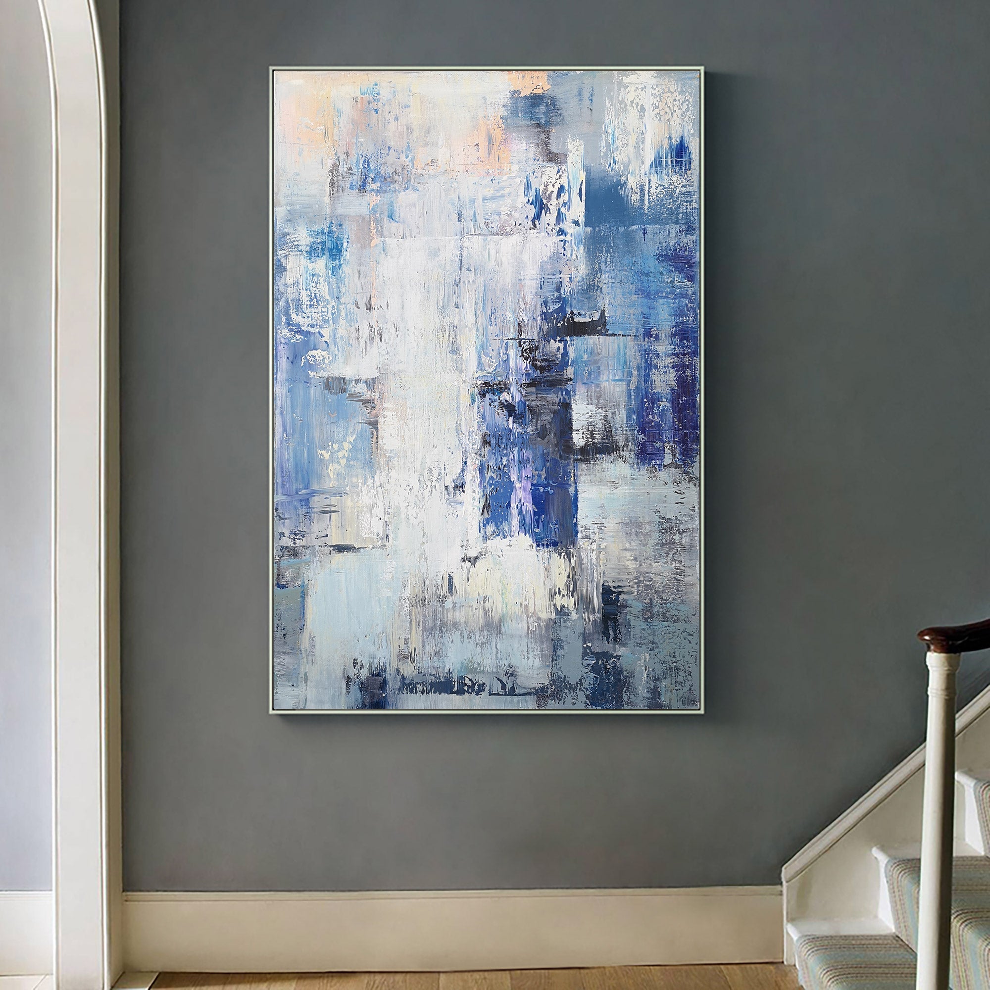 BLue White Abstract Painting #IS63