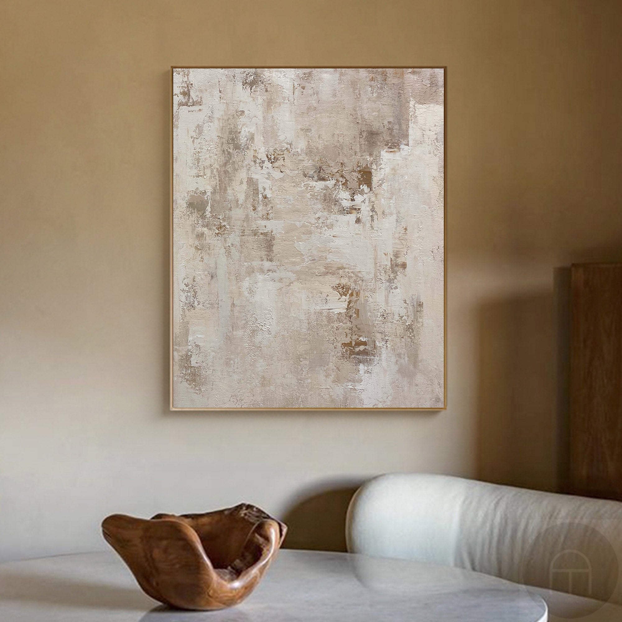 Beige Abstract Painting #ABAV345