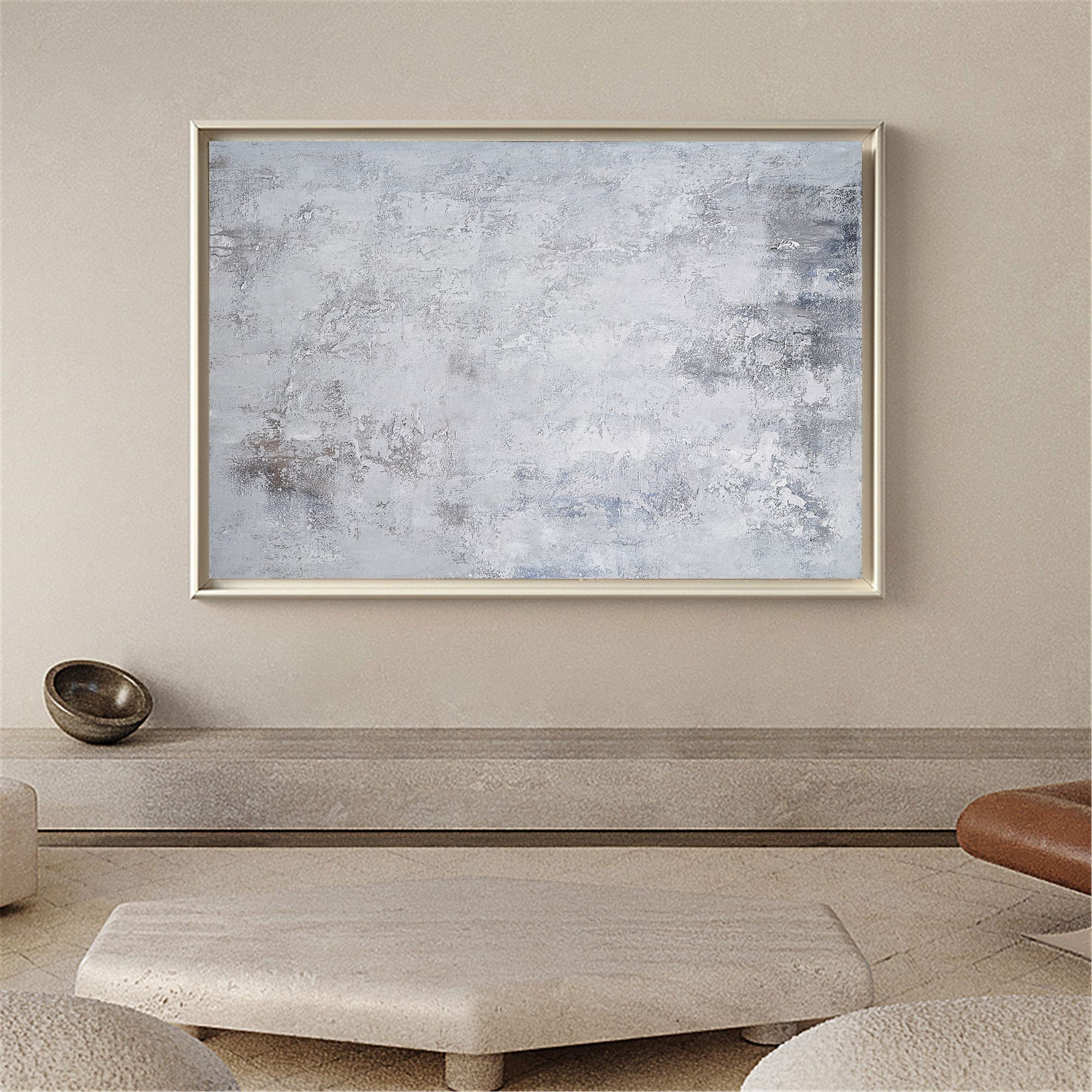 Gray And White Minimalist Art #ABAH33