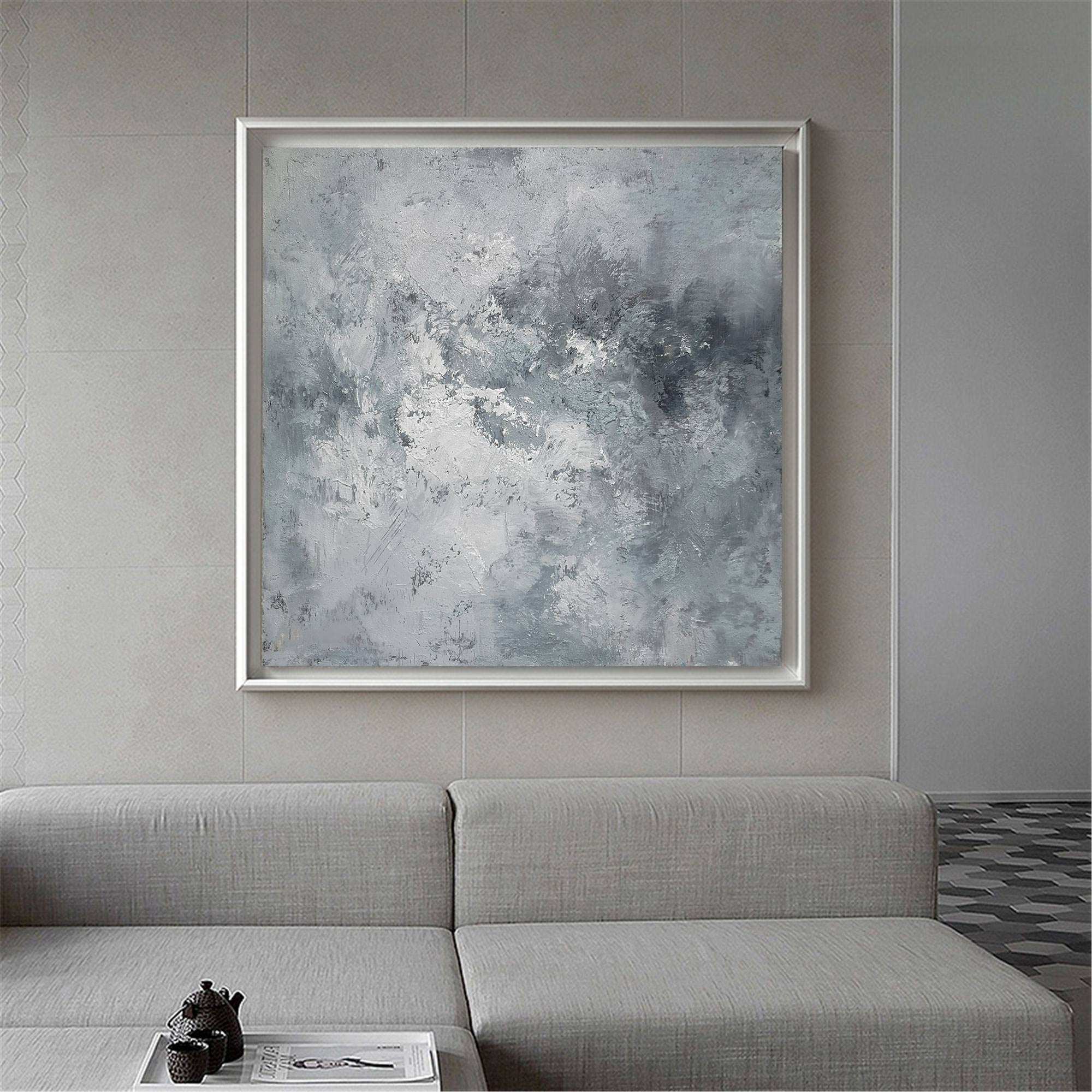 Grey Green Abstract Painting #ABAS41