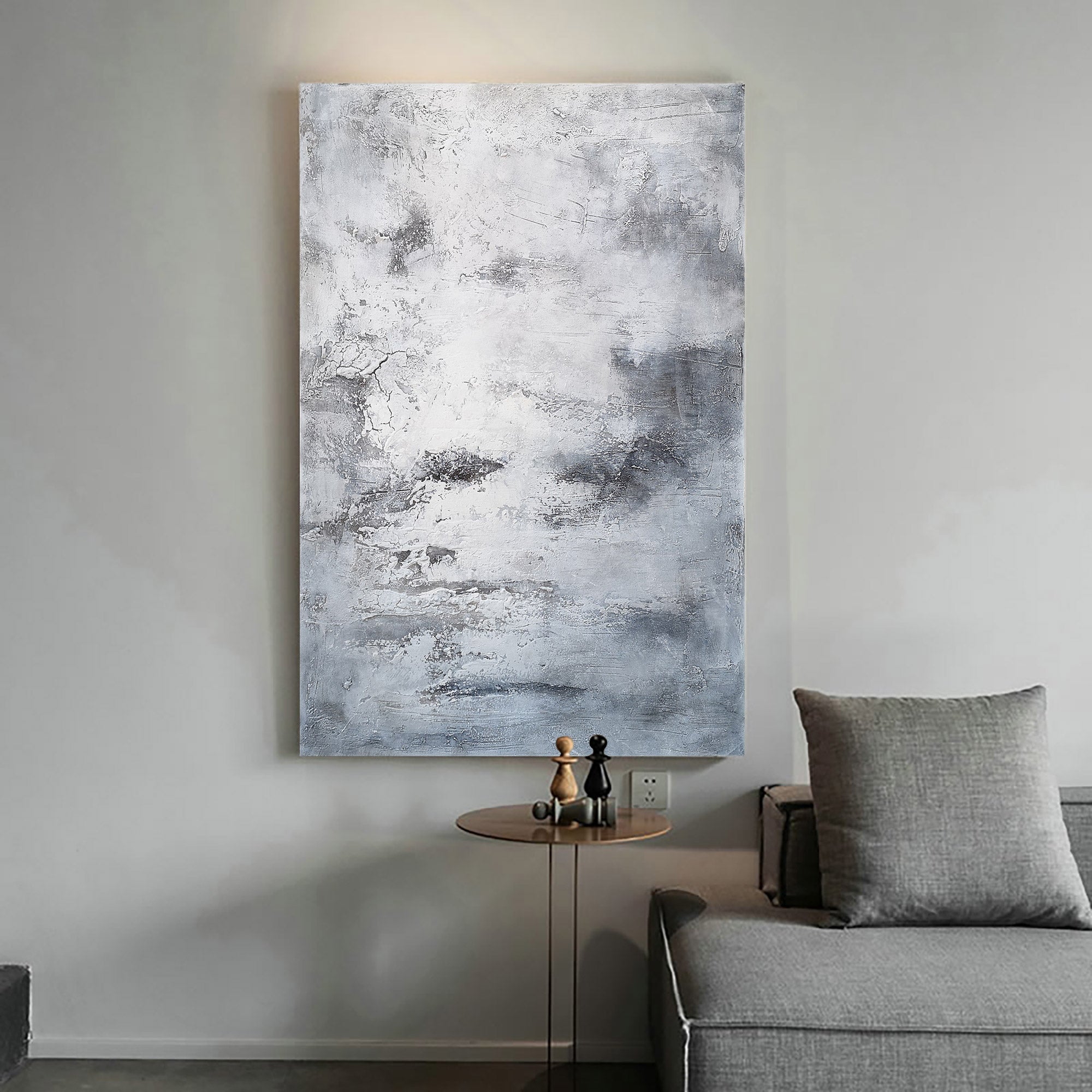 Grey White Abstract Painting #IS54