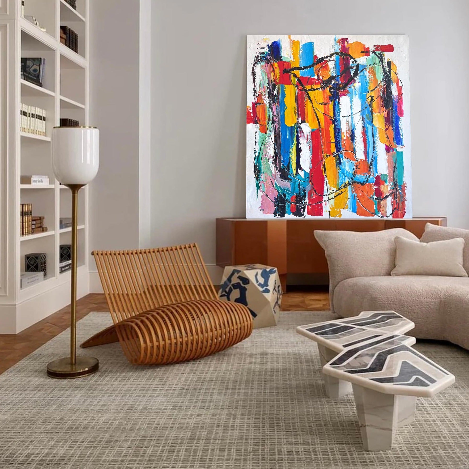 Colorful Square Abstract Painting #ABAS63