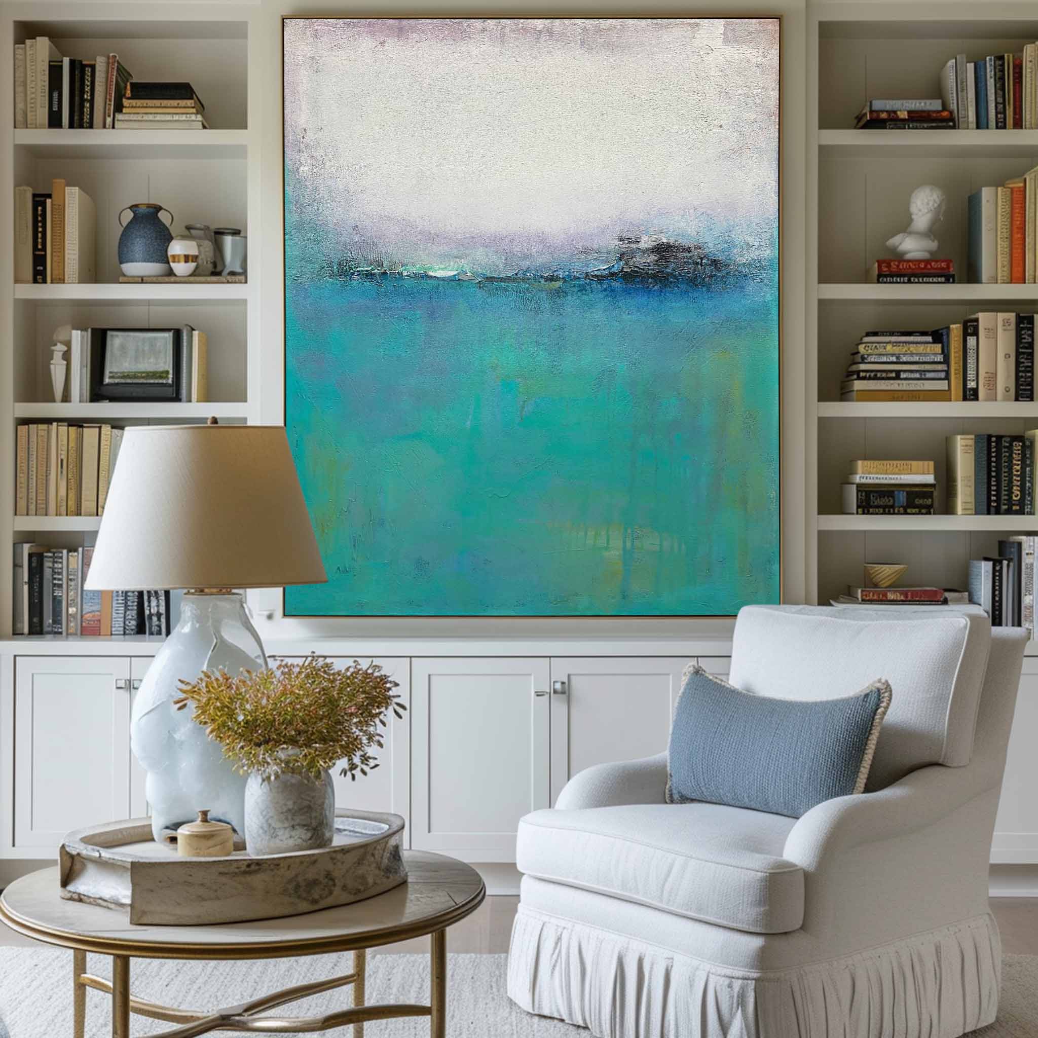 Peinture minimaliste bleue #ABAV166