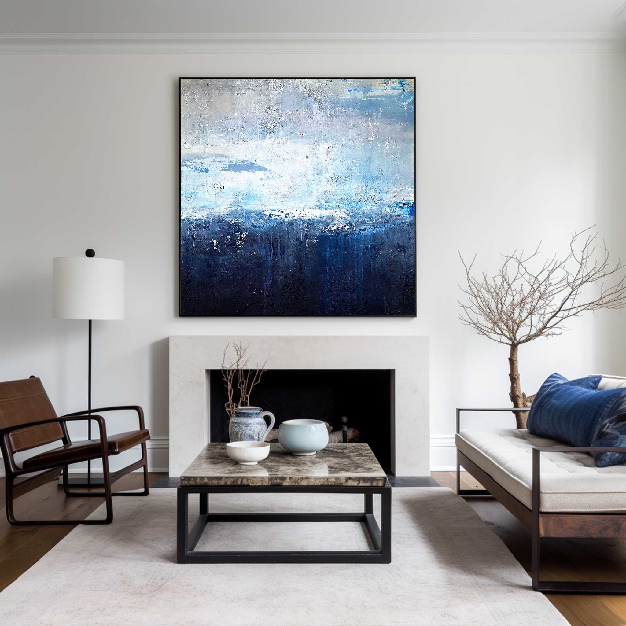 Blue Abstract Ocean Painting #ABSS13