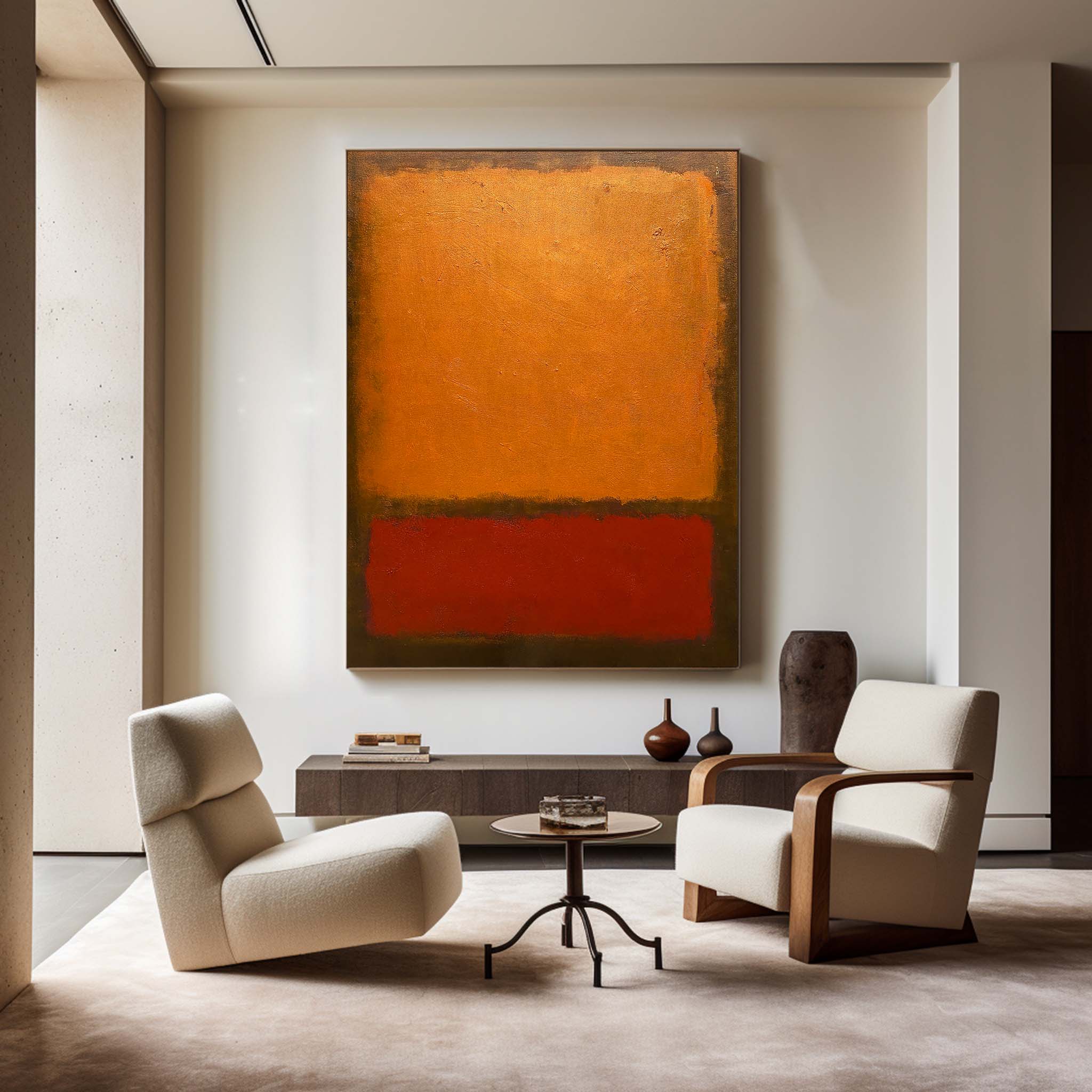 Red And Orange Minimalist Painting #ABAV168