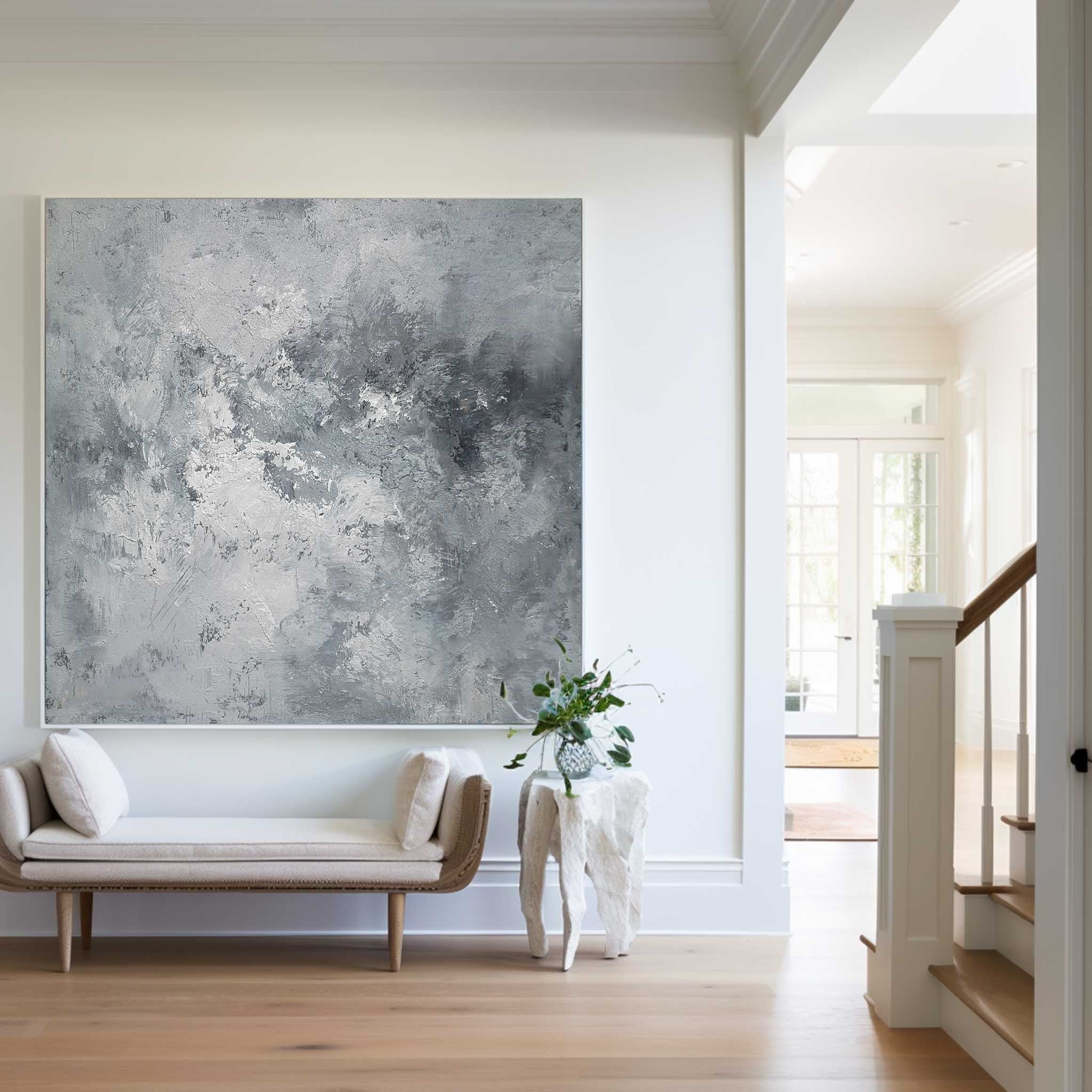 Grey Green Abstract Painting #ABAS41