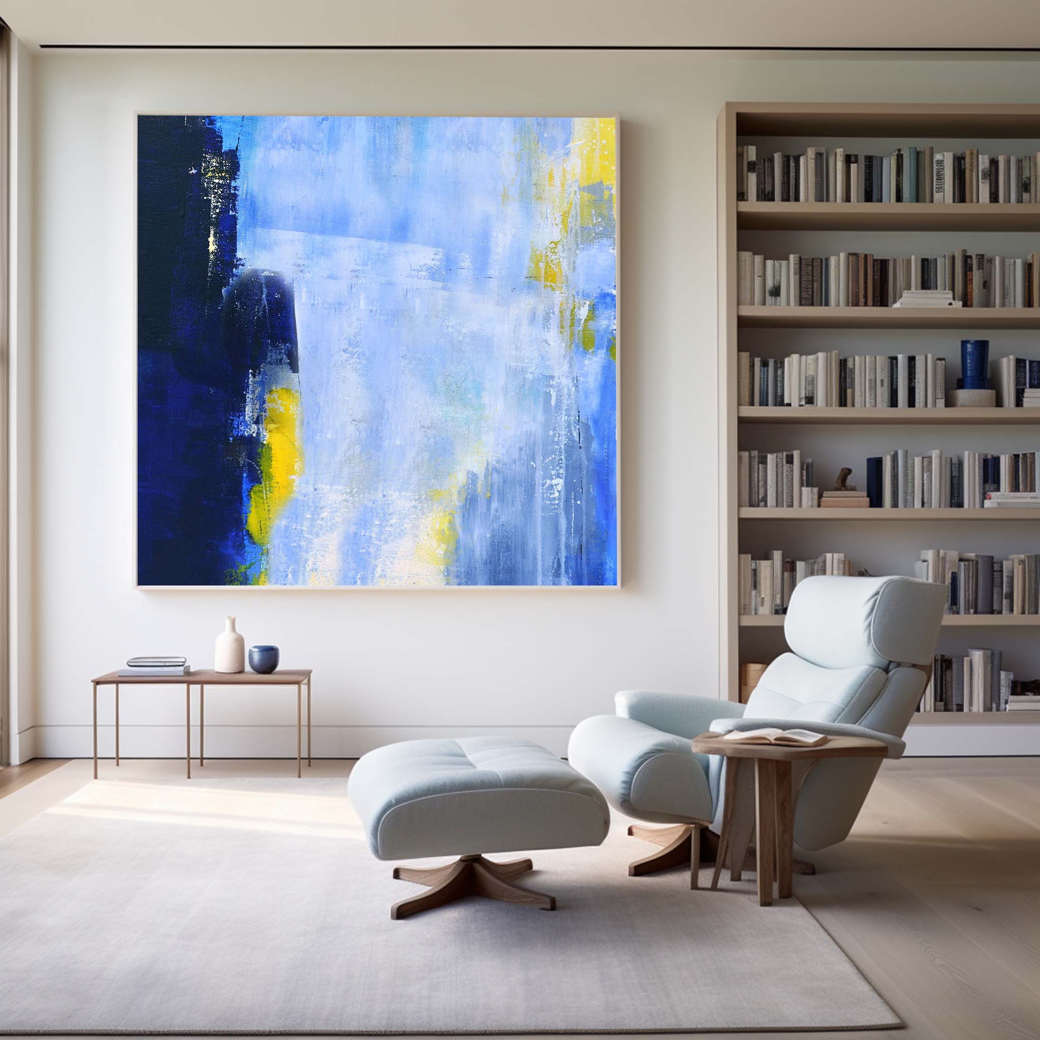 Dake Blue Abstract Art #ABAS01