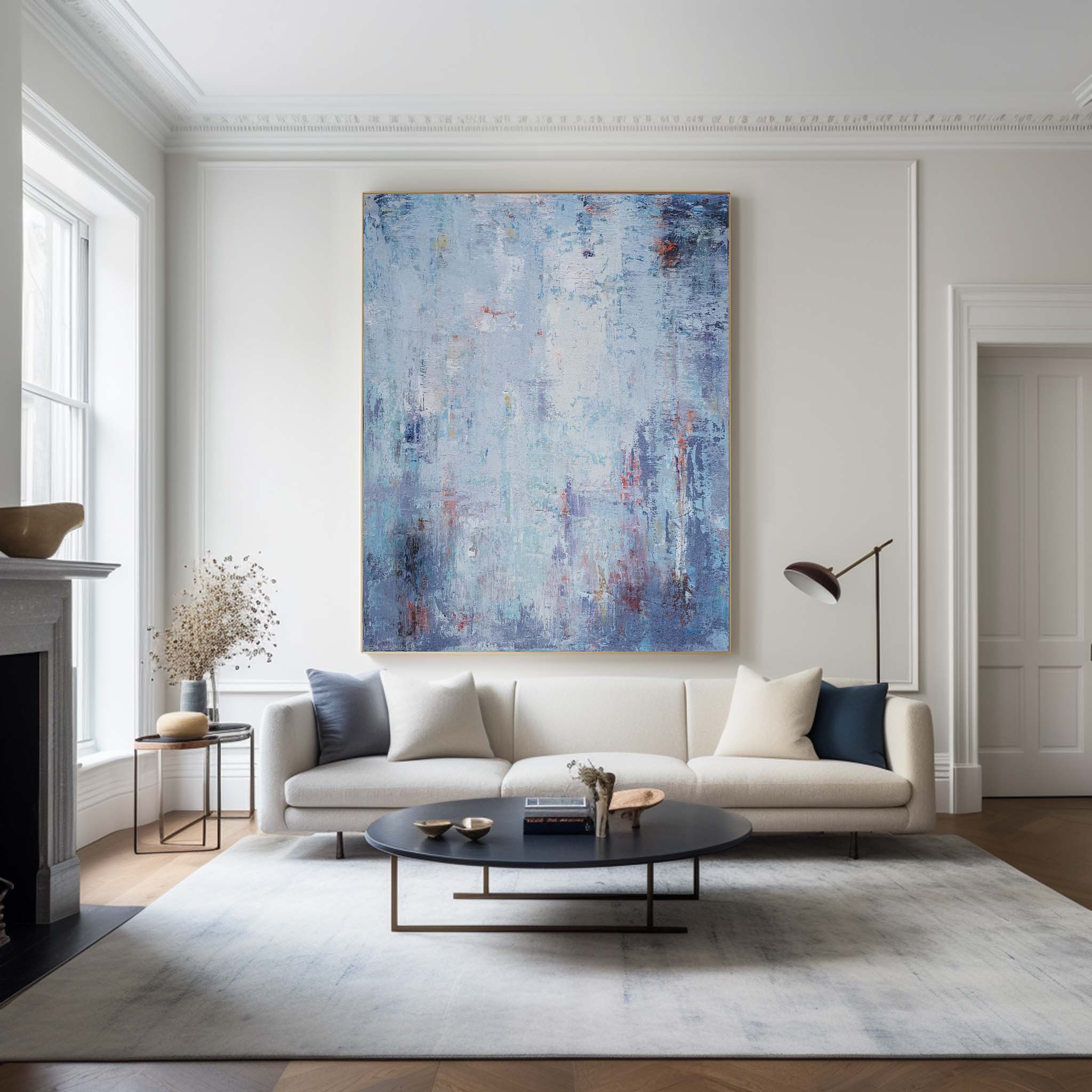 BLue And White Abstract Painting #ABAV84