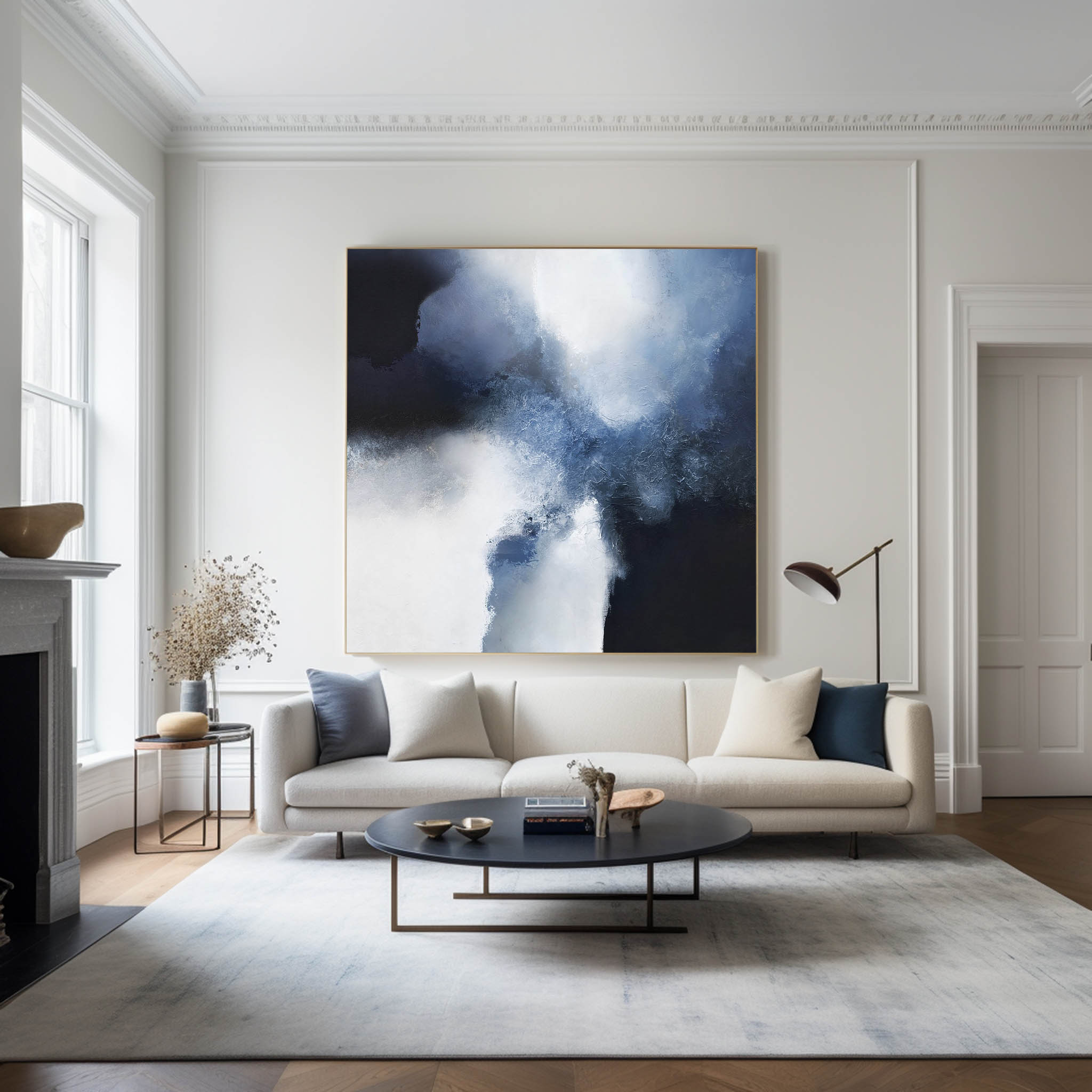 Large Blue Abstract Art #ABAS04