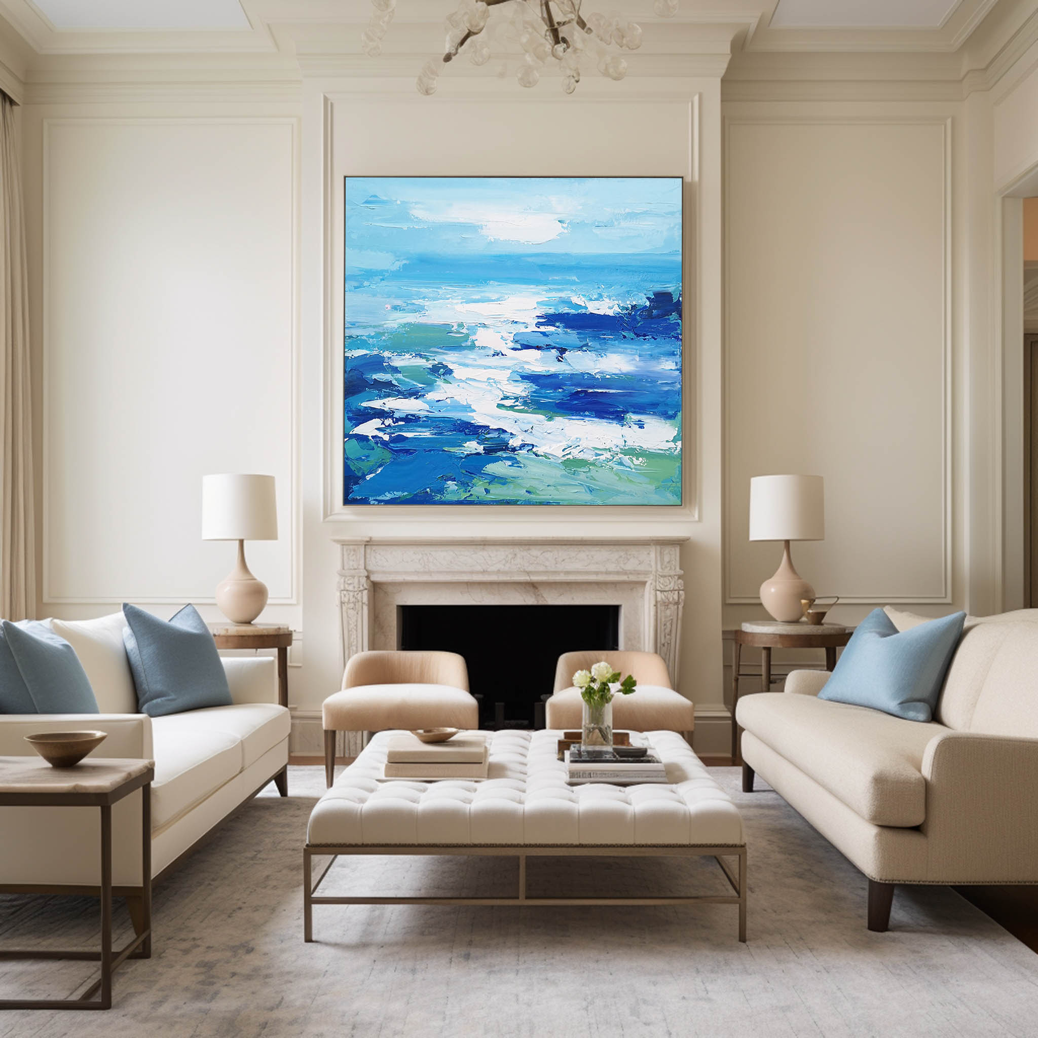 Blue Square Abstract Painting #ABSS25