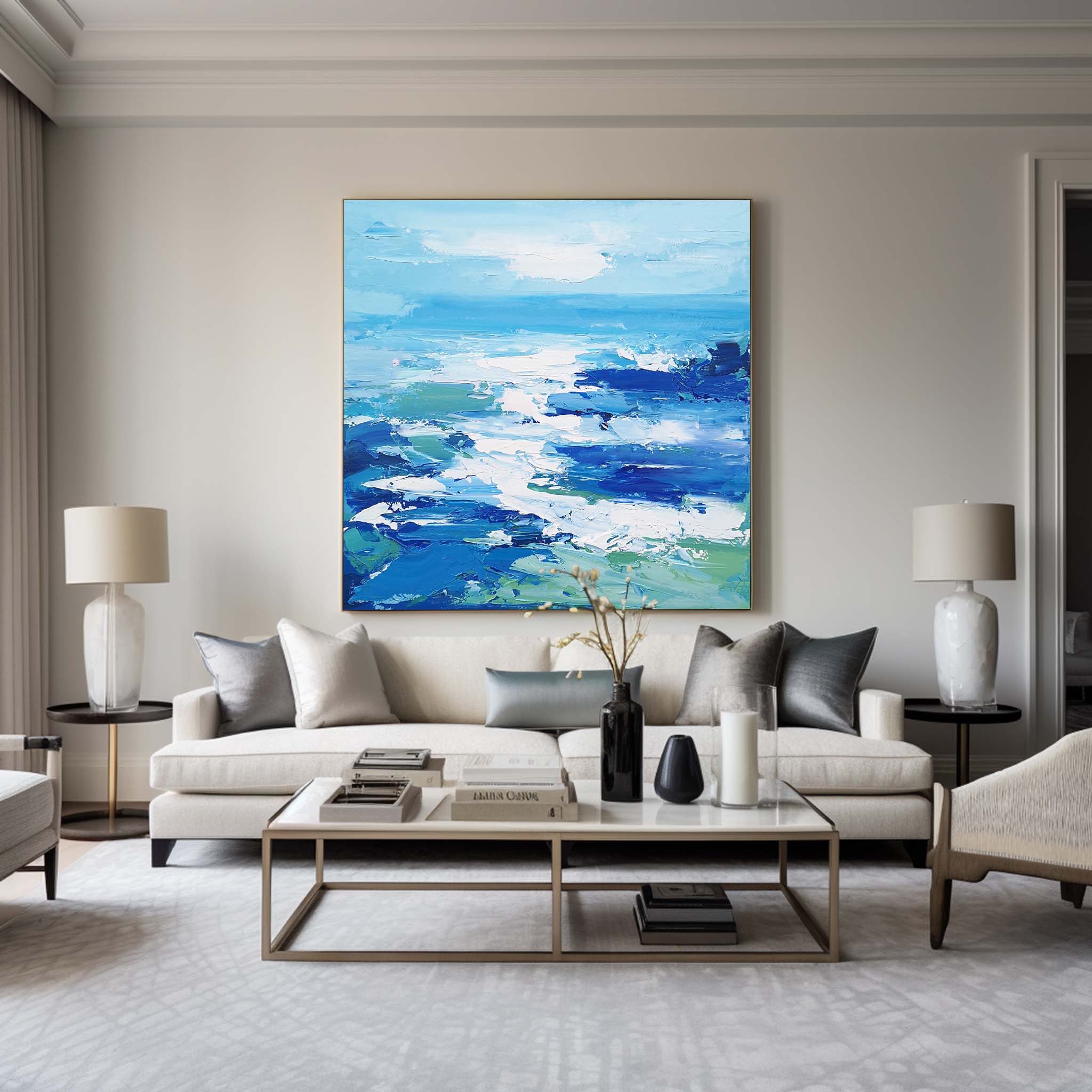 Blue Square Abstract Painting #ABSS25
