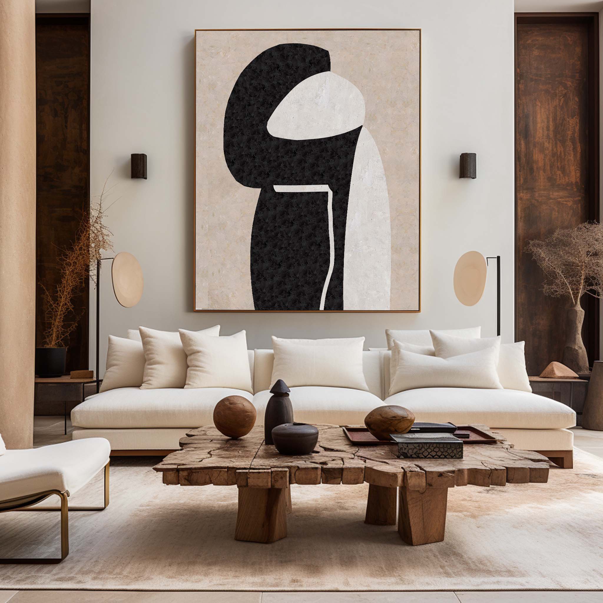 Beige Minimalist Abstract Painting #ABAV206