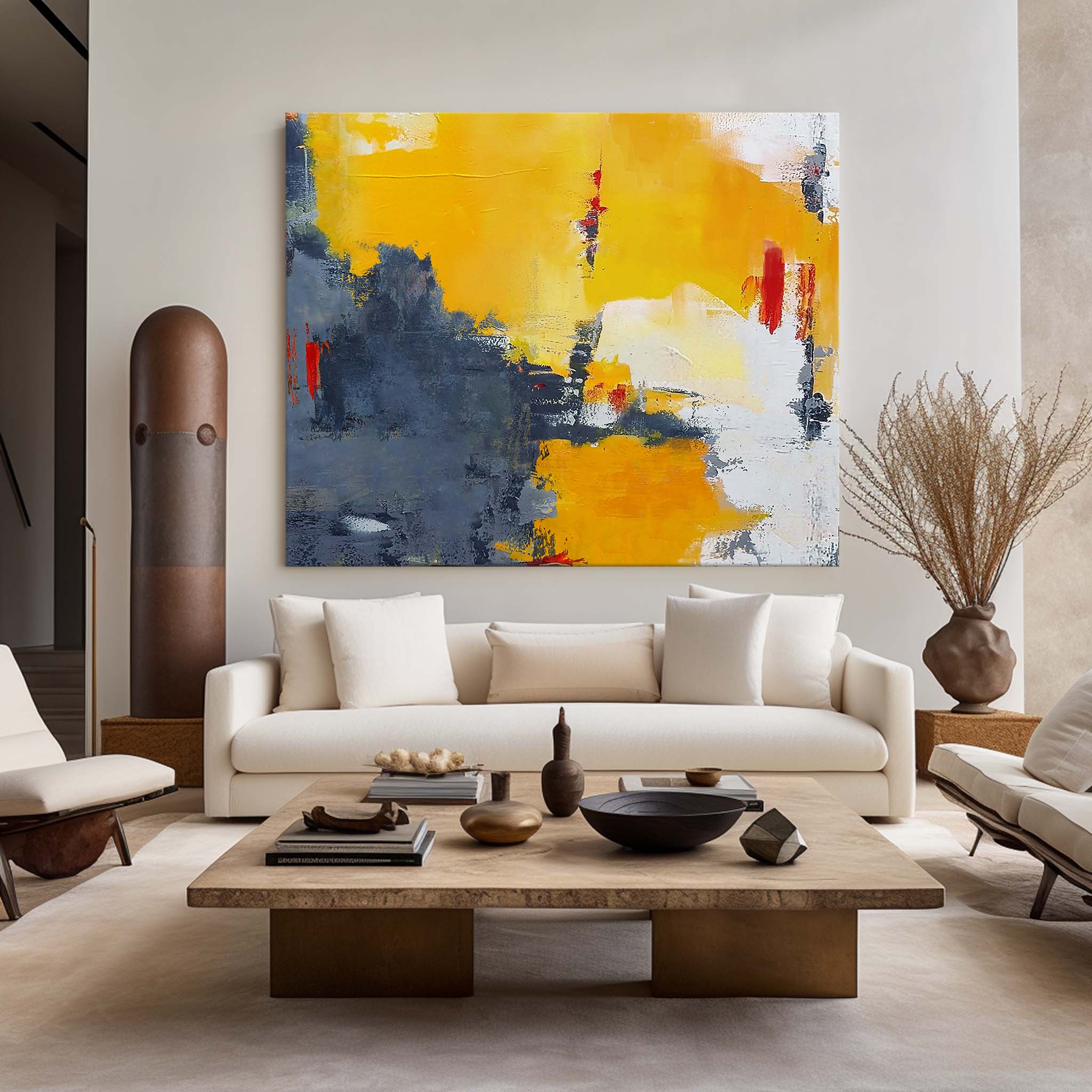 Orange Grey Abstract Art #ABAH25