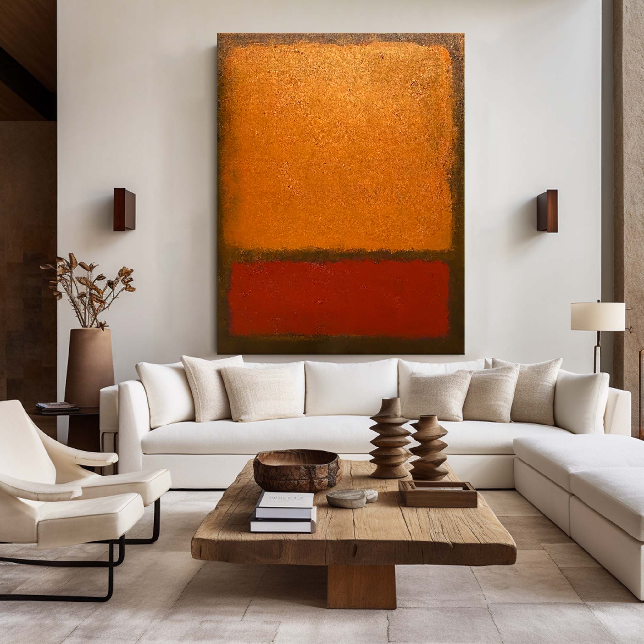 Red And Orange Minimalist Painting #ABAV168