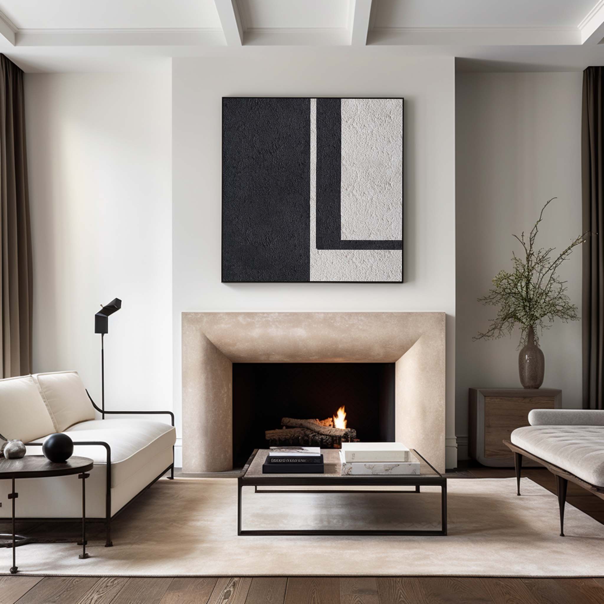 Black White Minimalist Art #ABAS33