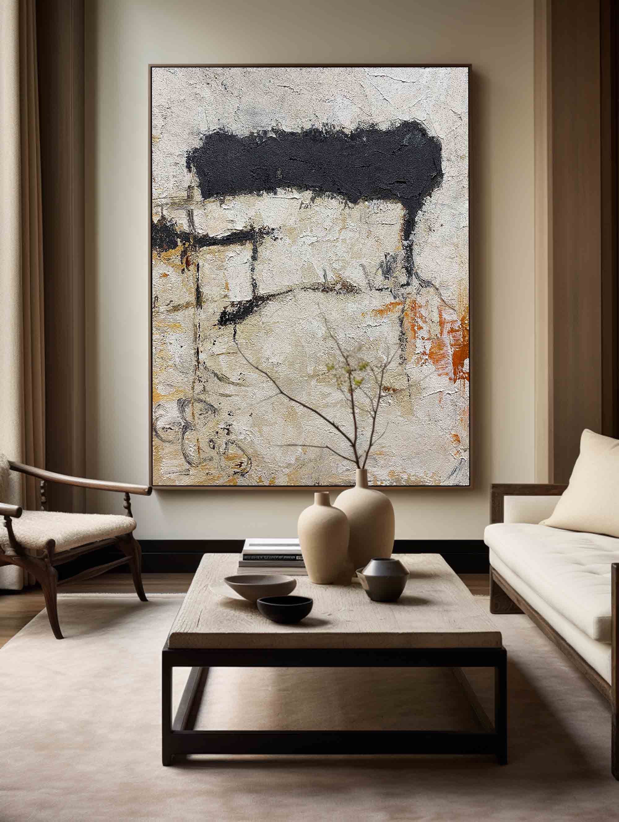 Black White Minimalist Painting #ABAV118