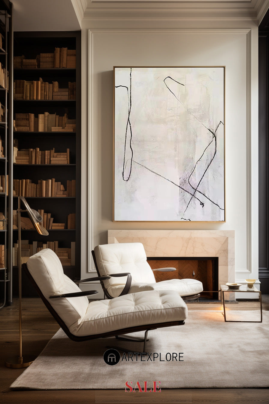 White Minimalist Painting #ABAV181