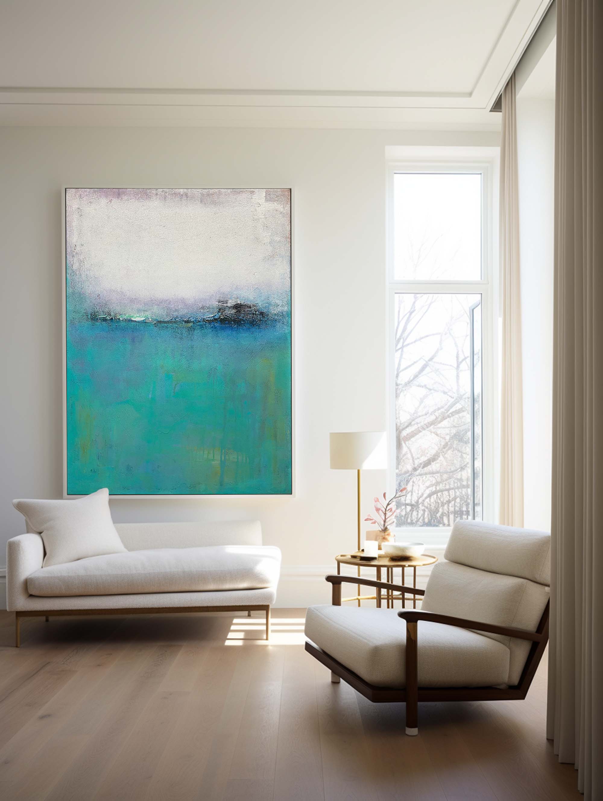 Peinture minimaliste bleue #ABAV166