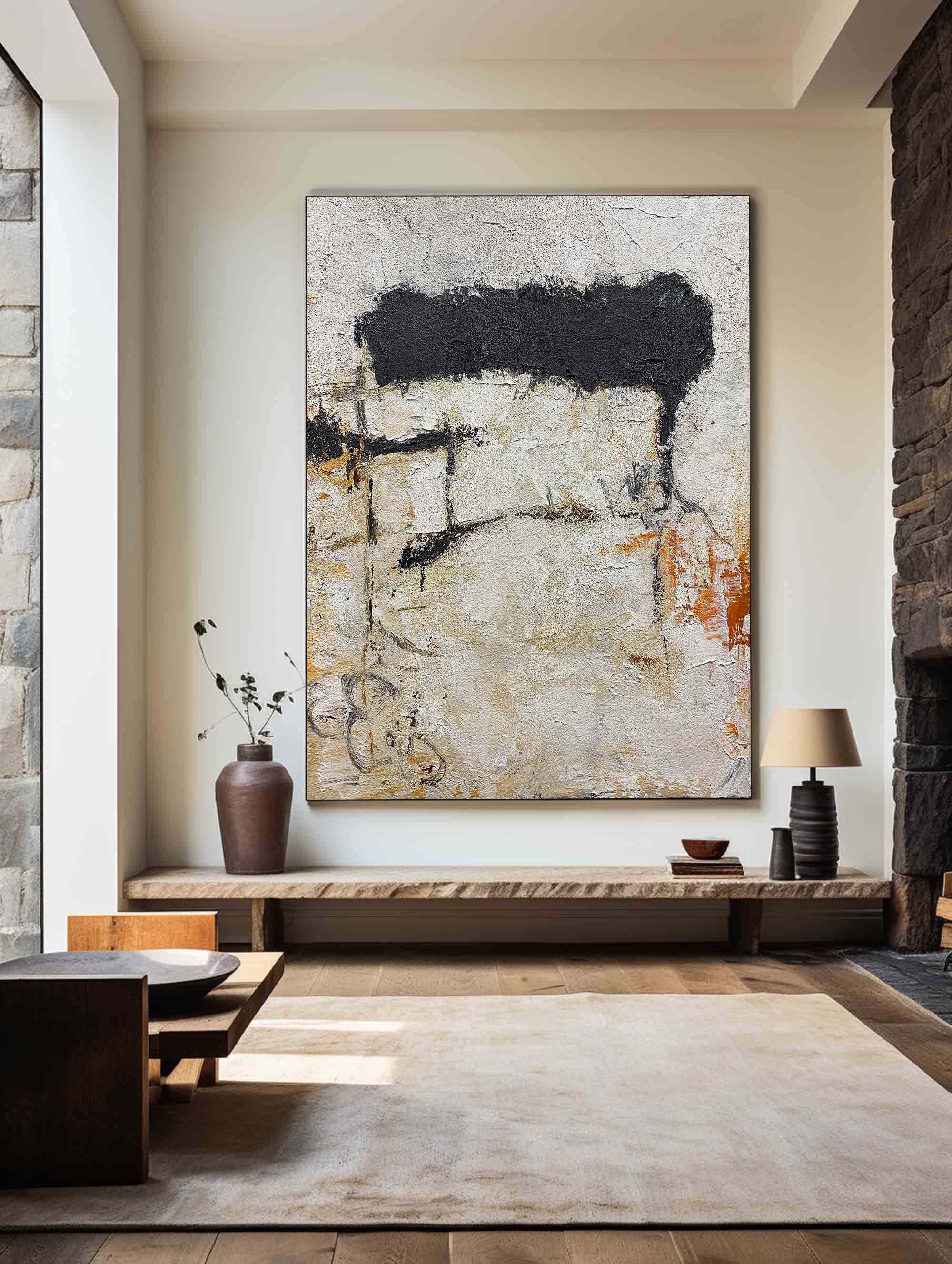 Black White Minimalist Painting #ABAV118