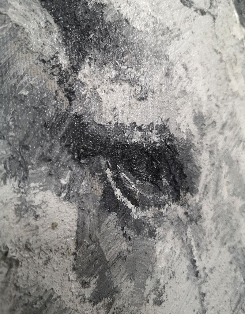 Black White Horse Abstract Painting #ANH05