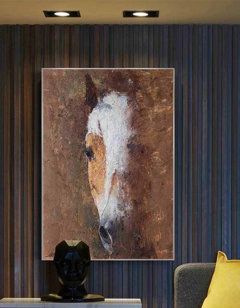 Brown Abstract Horse Art #ANH01