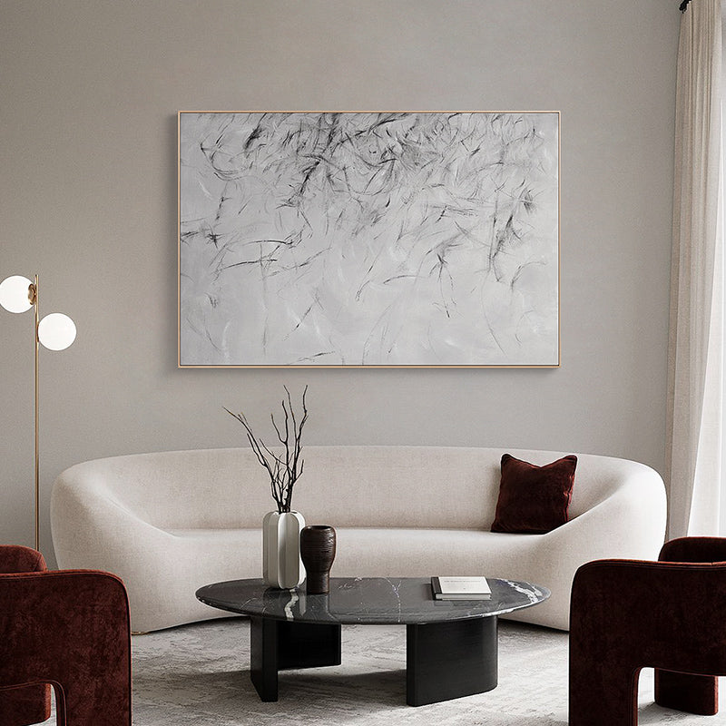 Black And Grey Luxury Abstract Painting #ABAH46