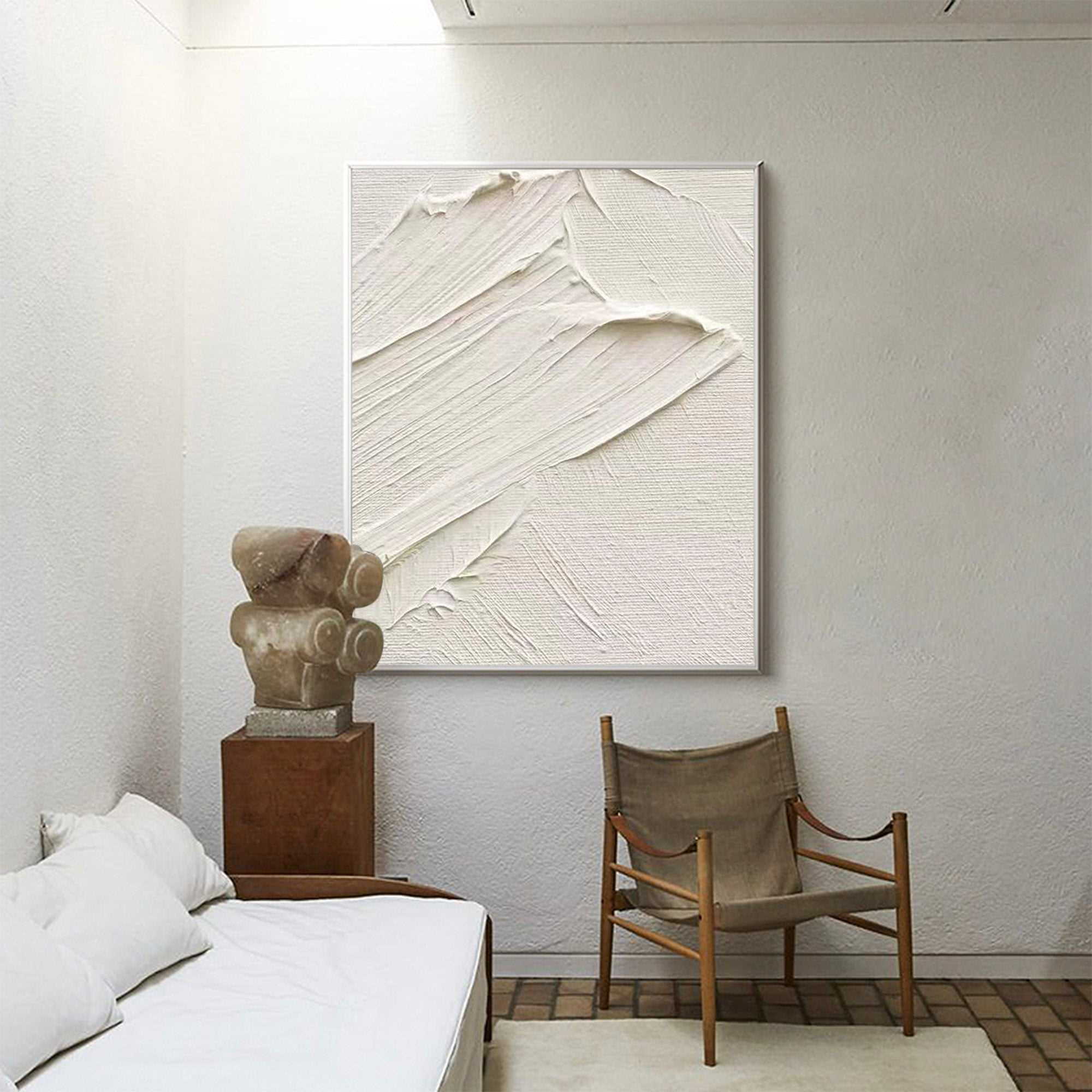 3D White Abstract Painting #ABAV287