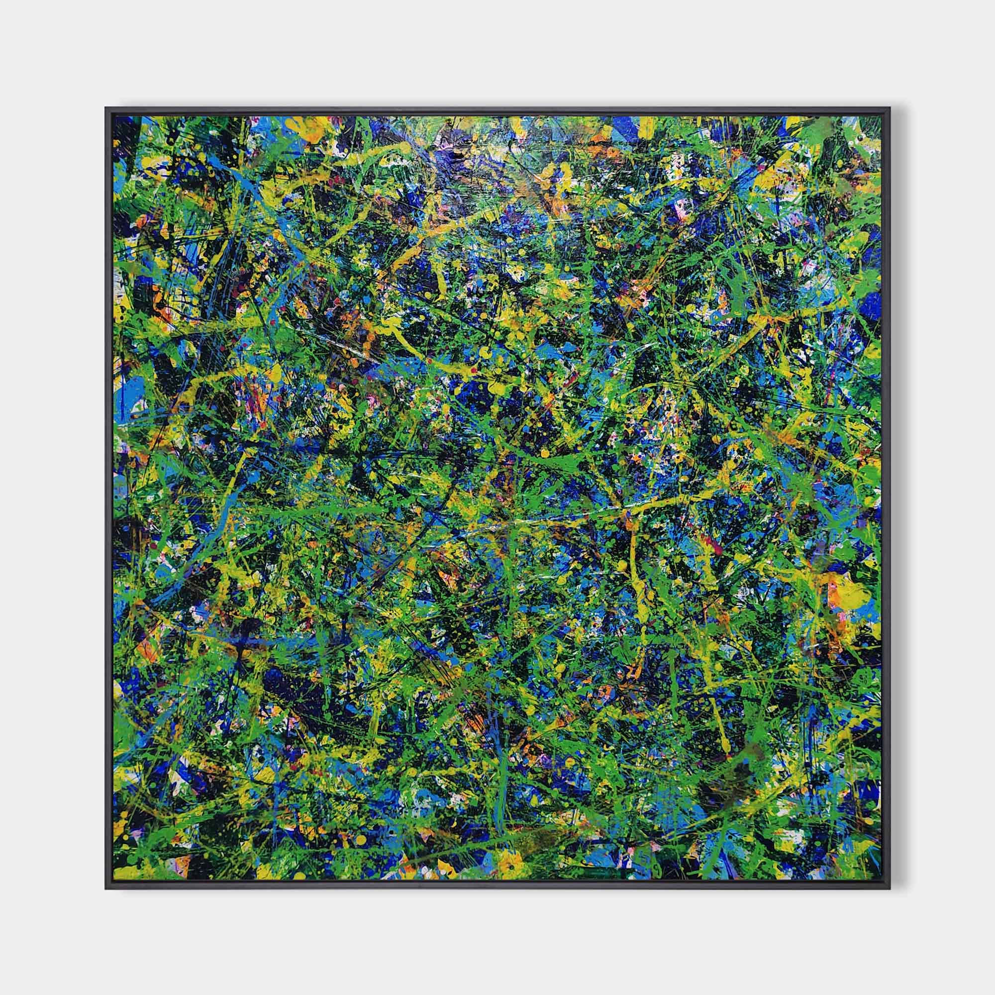 Green Square Abstract Art  #IS83