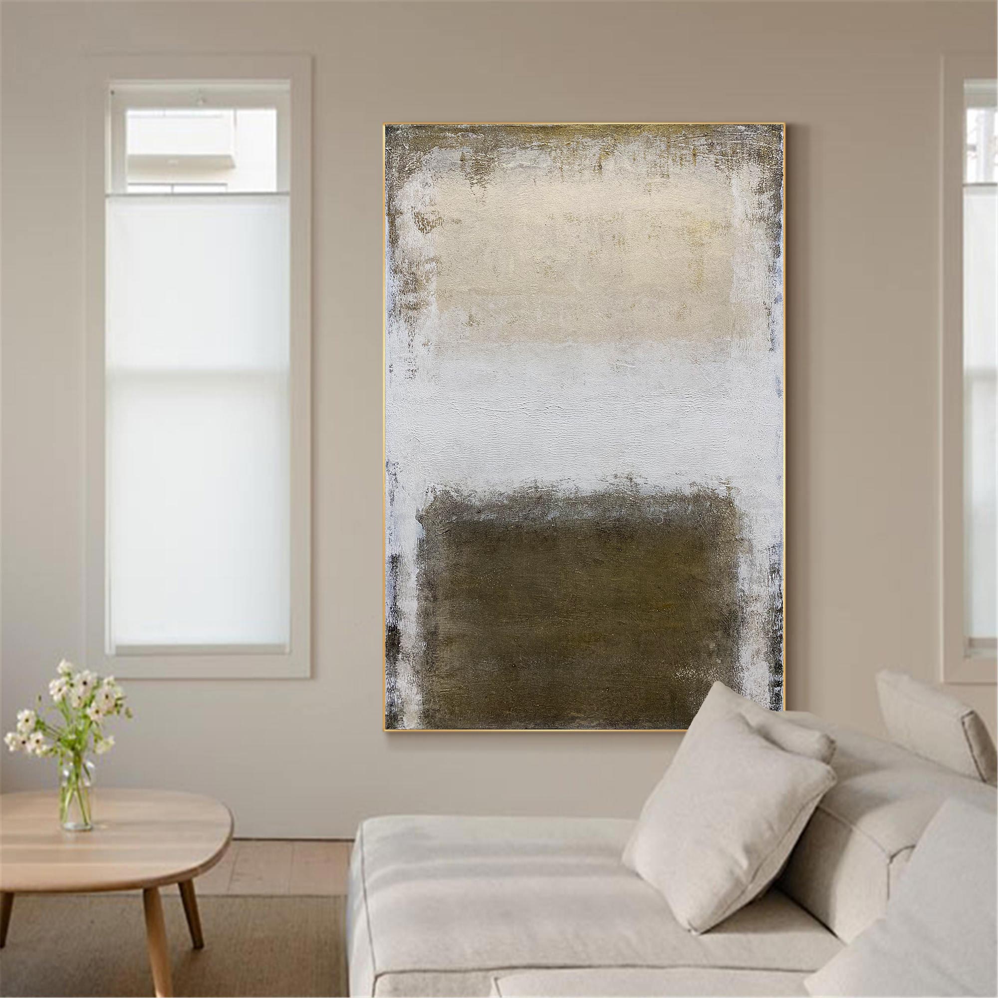 Brown White Minimalist Painting #ABAV107