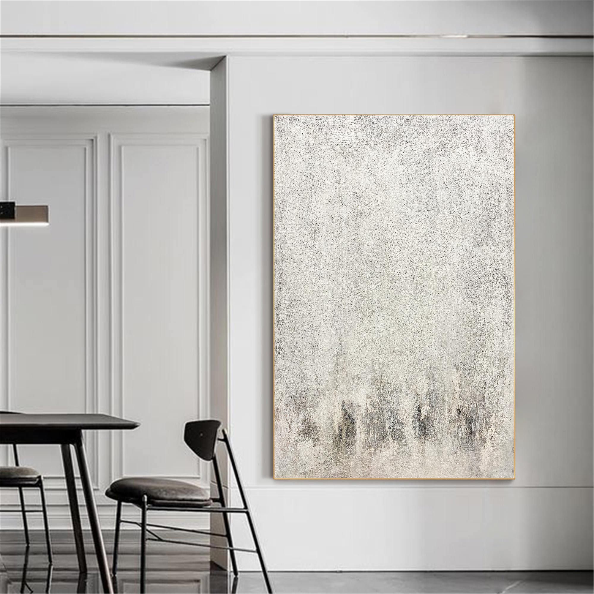 Gray And White Minimalist Painting #ABAV103