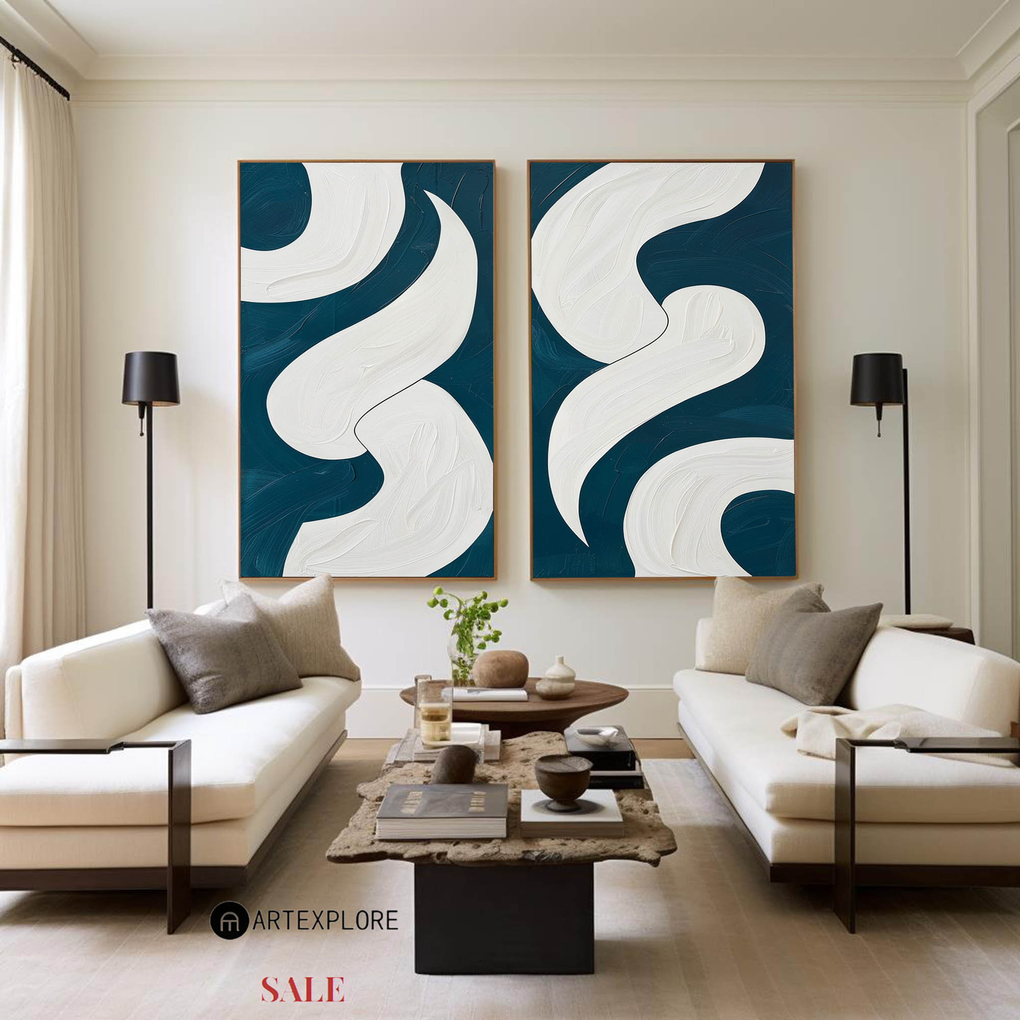 Set of 2 Abstract Art #ABAO73