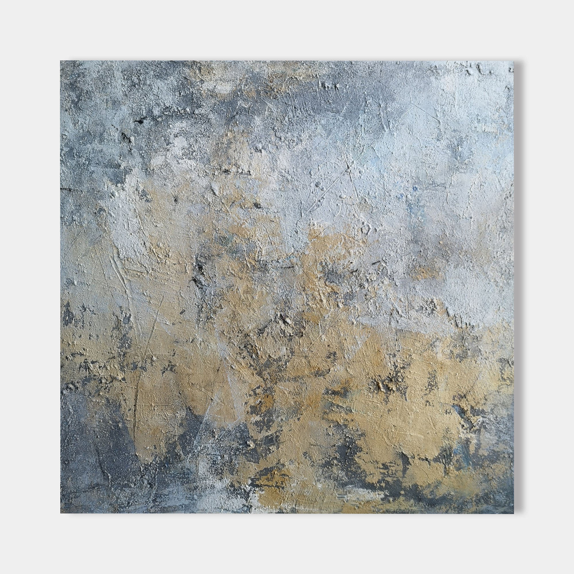 Yellow Grey Abstract Painting  #IS11