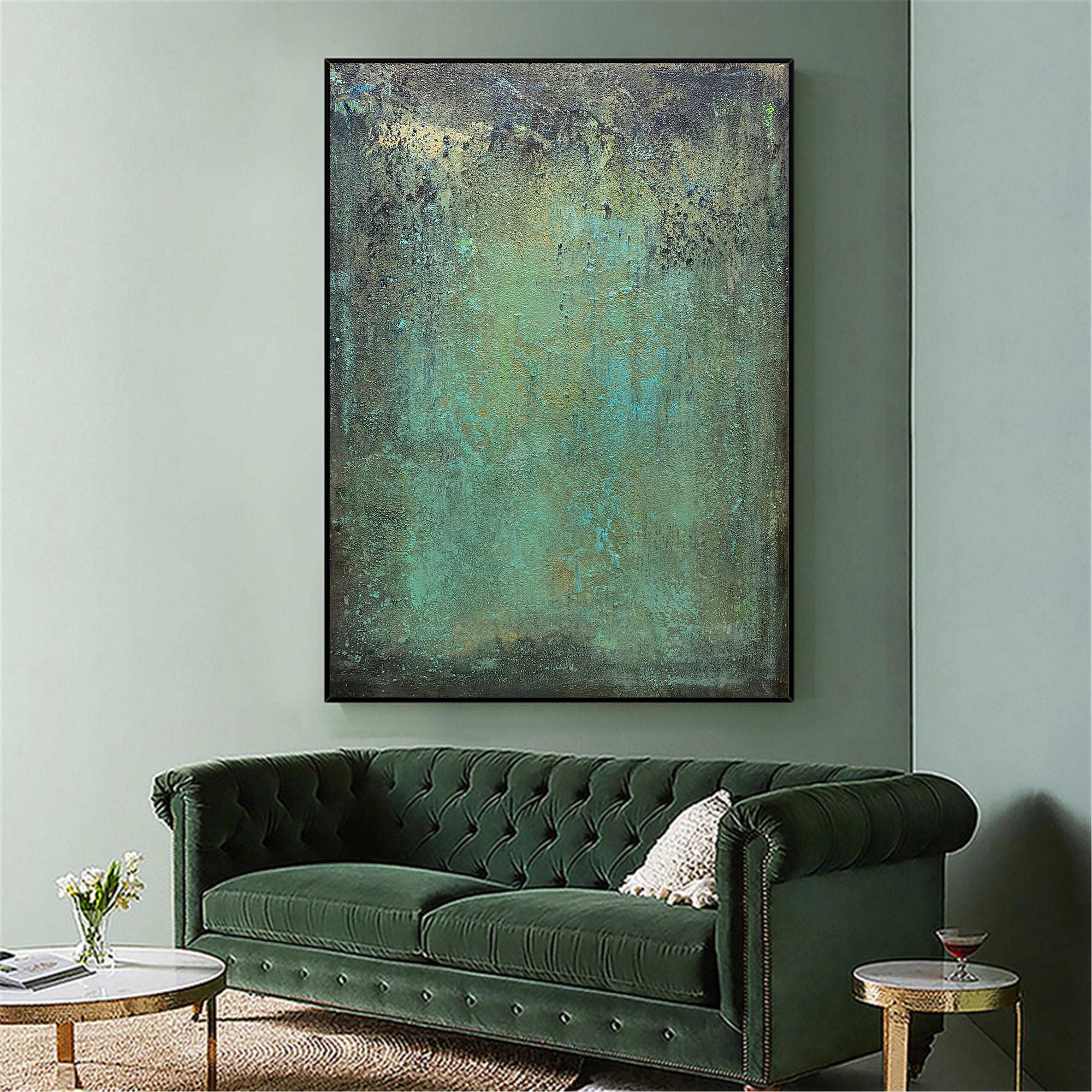 Textured Green Abstract Painting #IS73