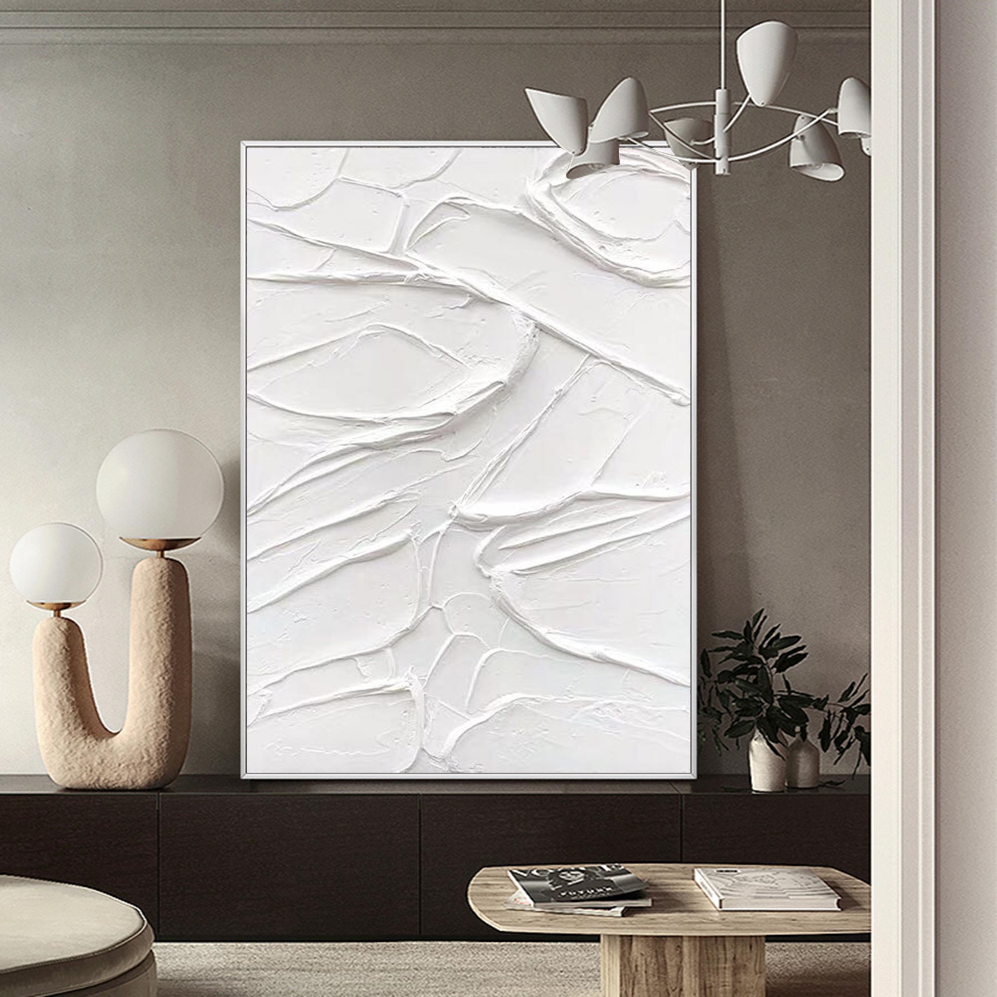 White Abstract Painting #ABAV142