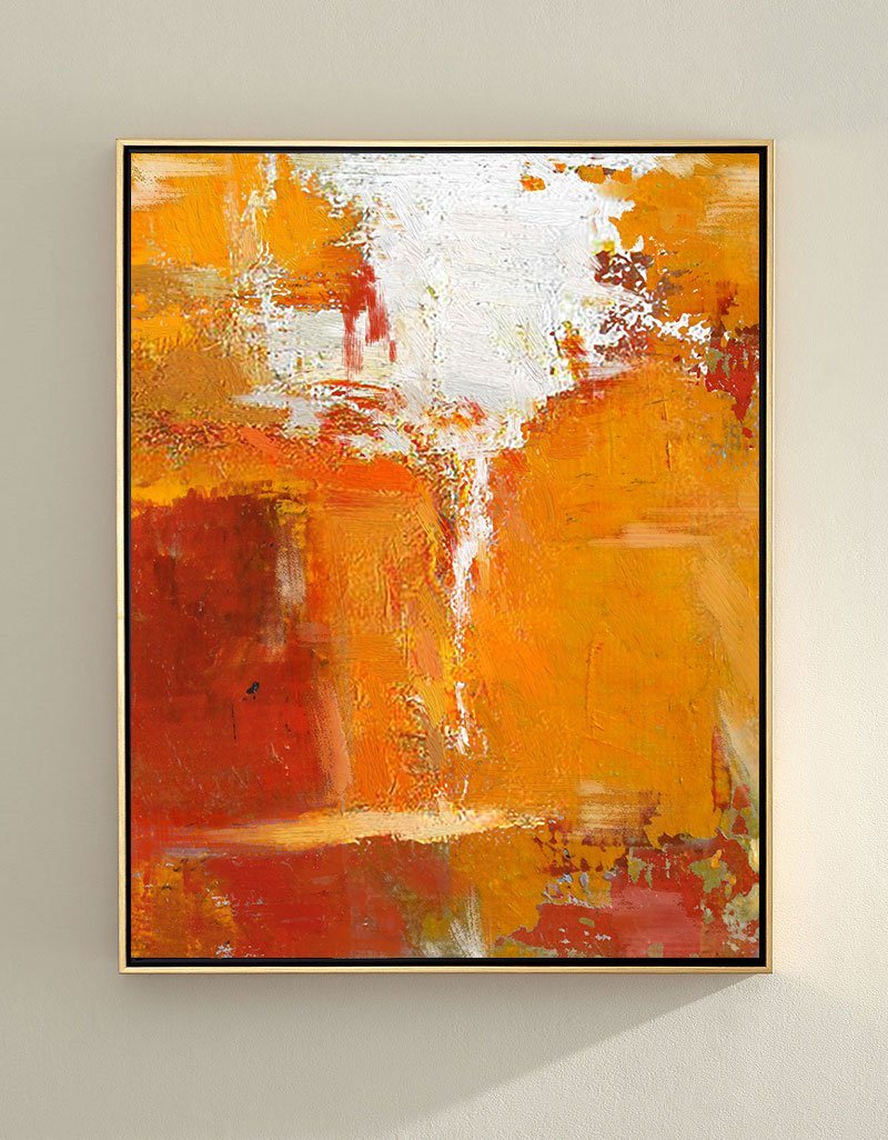 Deep Orange Abstract Painting #ABAV08