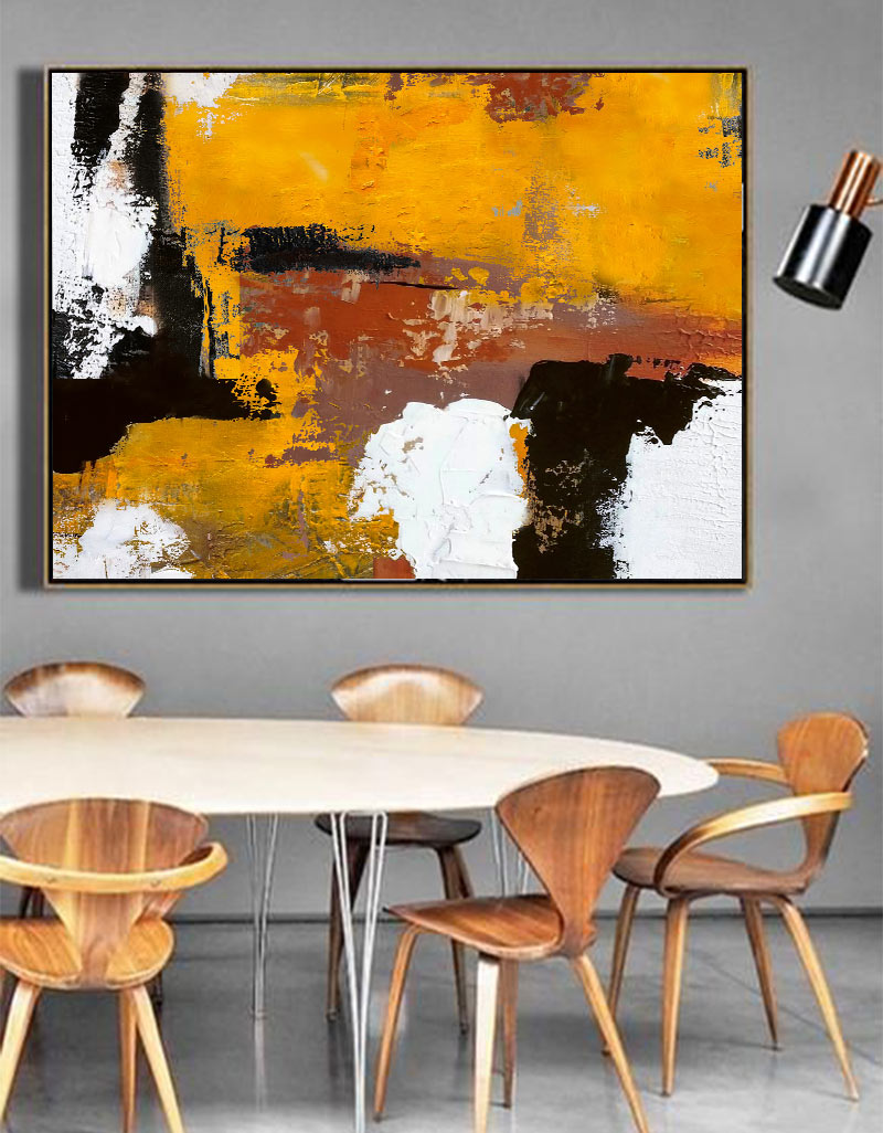 Burnt Orange Abstract Painting #ABAH24