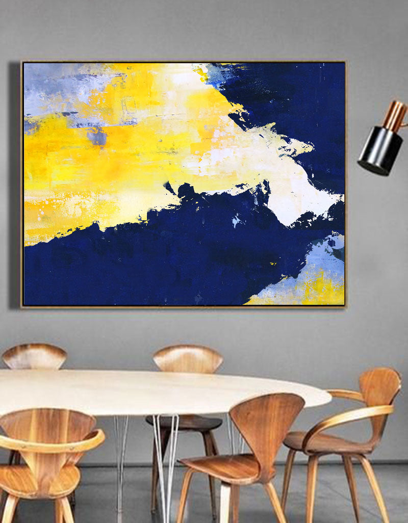 Blue And Yellow Abstract Art #ABAH27