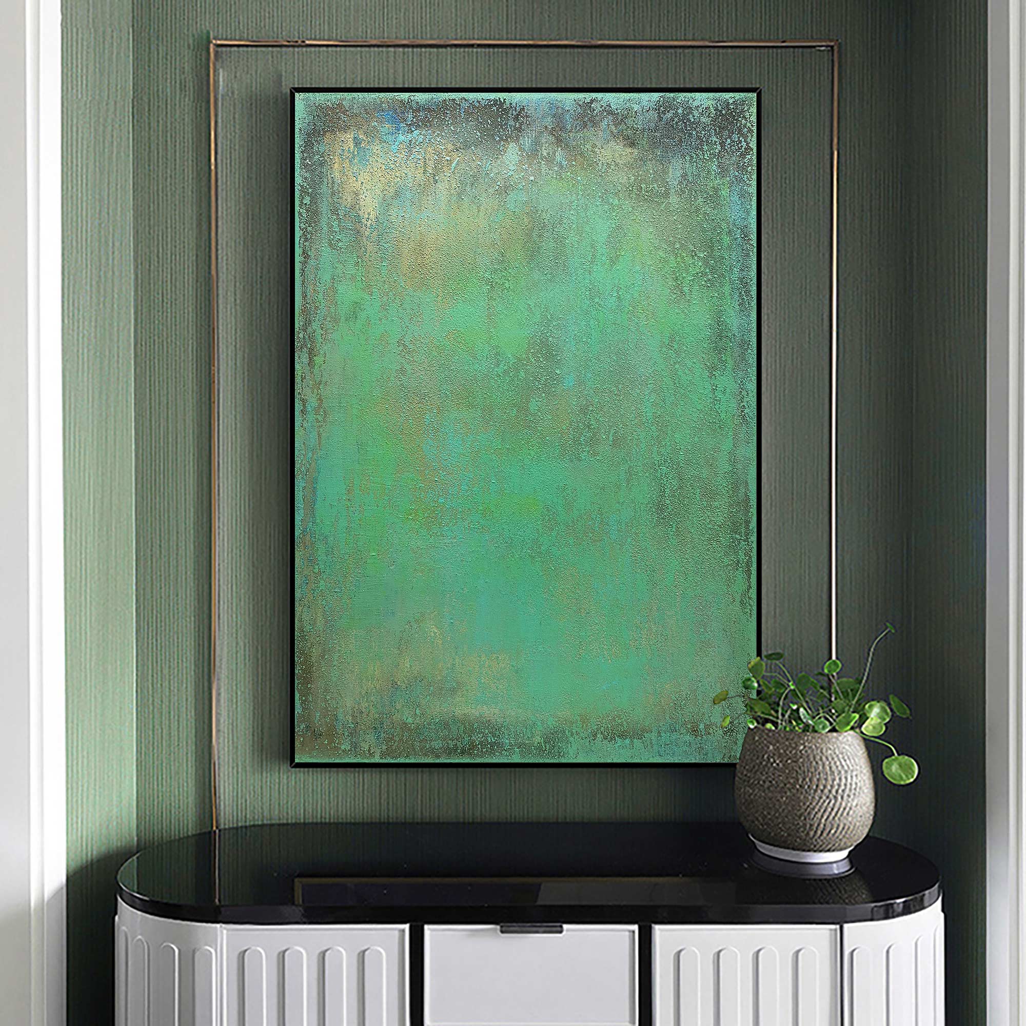 Green Modern Abstract Painting #IS74