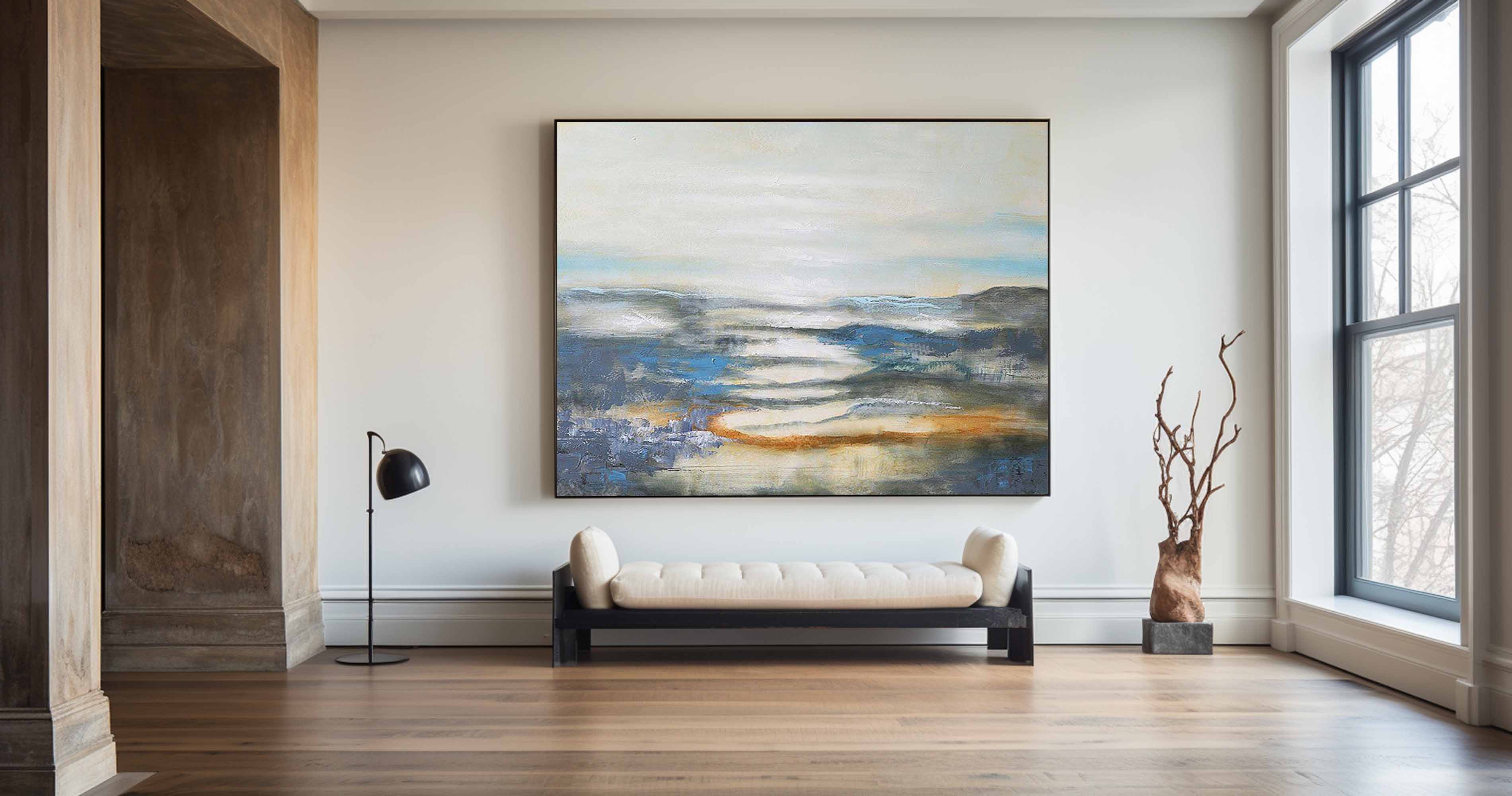 Blaue Meereslandschaft Abstrakte Kunst #ABSH01