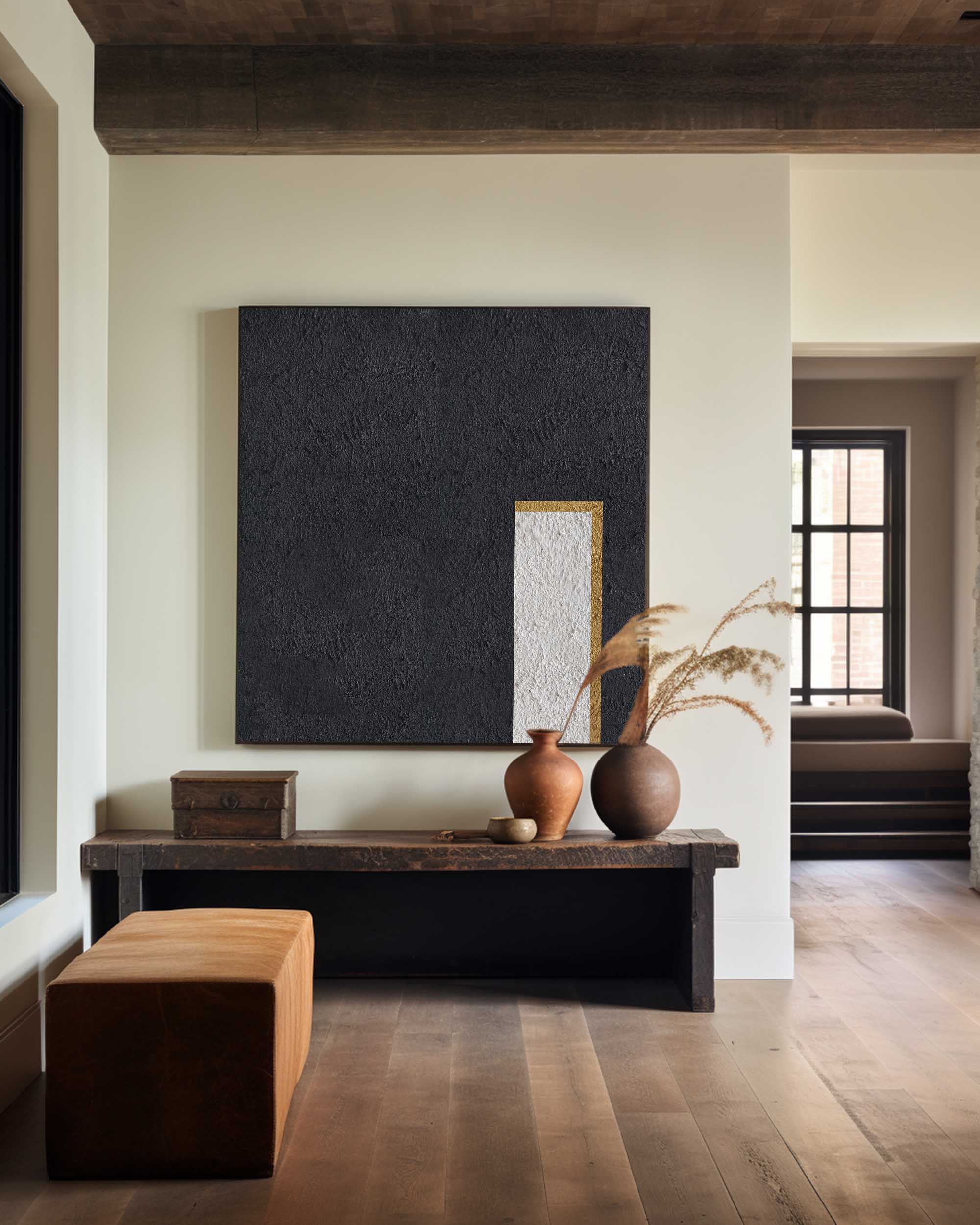 Black White Gold Minimalist Painting #ABAS35